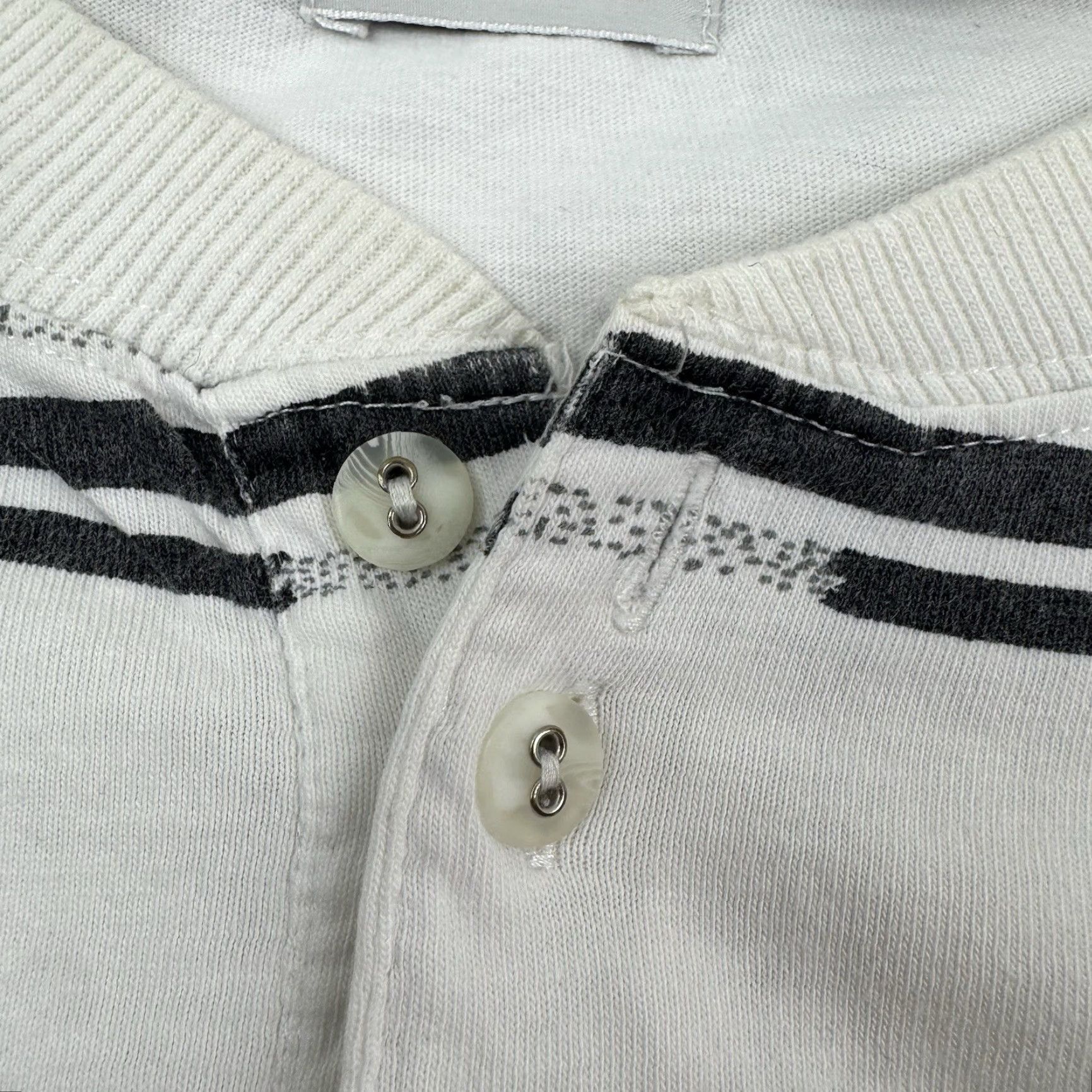 Vintage VINTAGE Le Tigre Shirt Adult XL Striped Henley Neck Short Sleeve White Cotton 80s Hipster Mens Size US XL / EU 56 / 4 - 3 Thumbnail