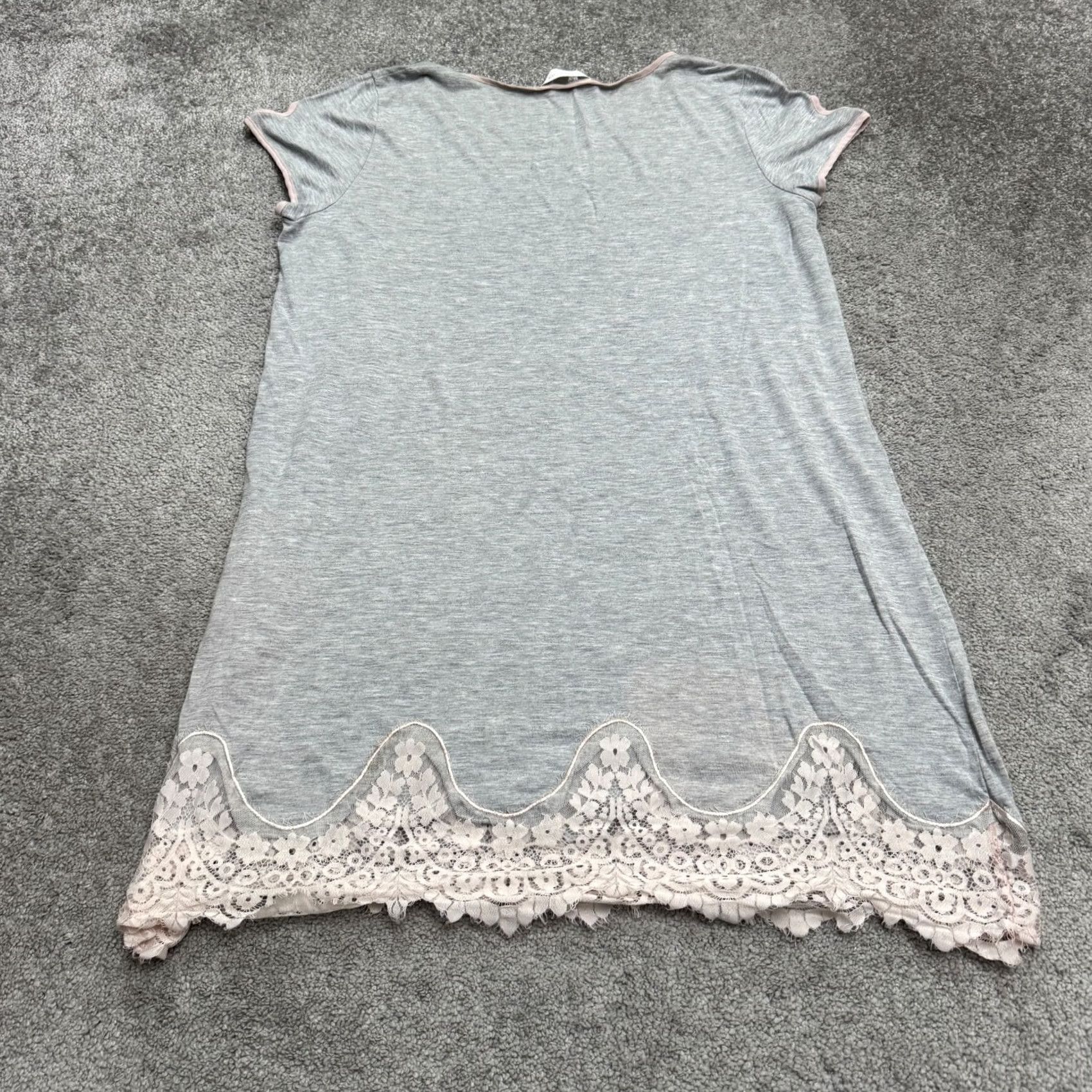 Charter Club Charter Club Dress Womens XL Gray Pink Lace Trim Nightgown Sleepwear Size XL / US 12-14 / IT 48-50 - 2 Thumbnail