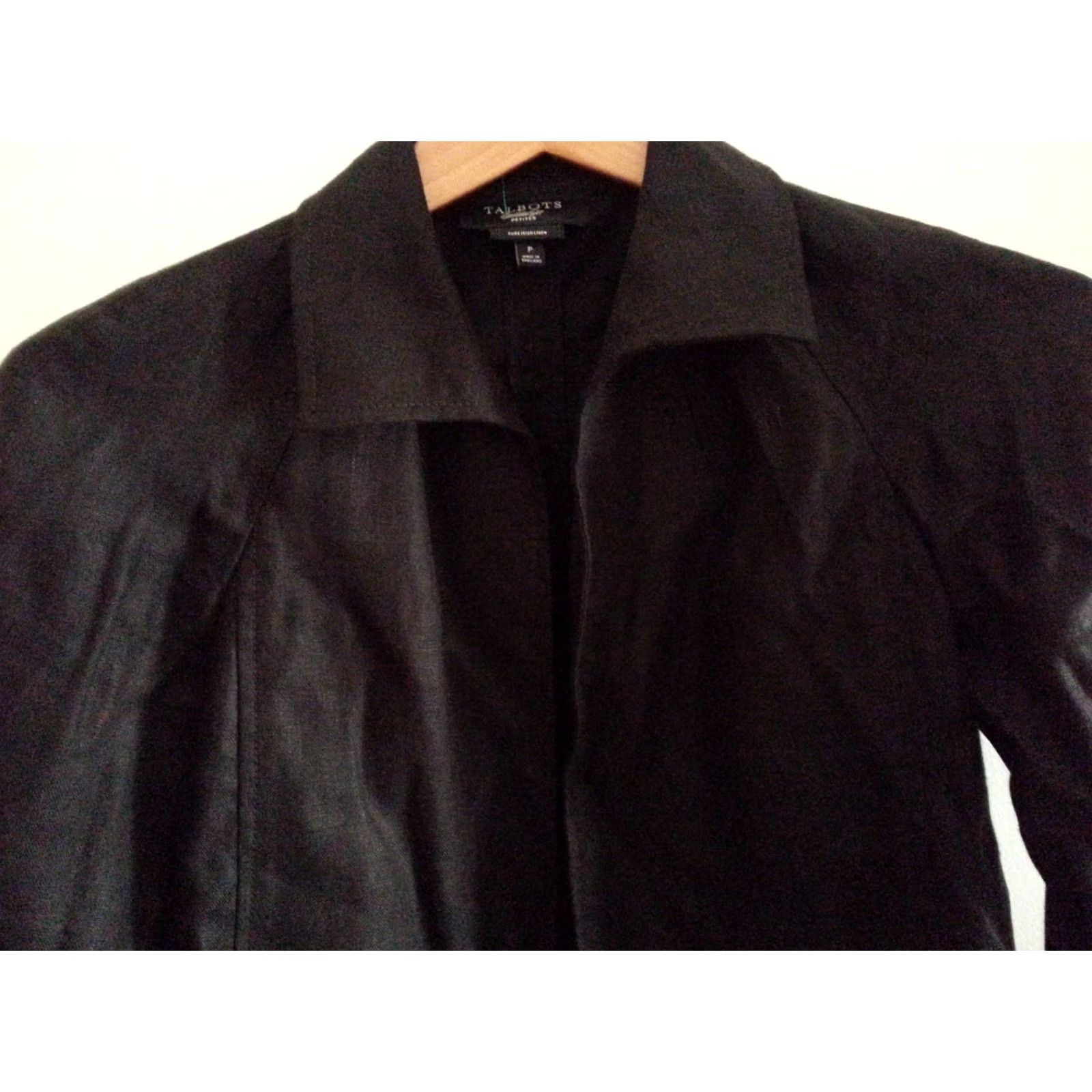 Talbots Talbots Irish Linen Jacket Womens Petite Black Size S / US 4 / IT 40 - 3 Thumbnail