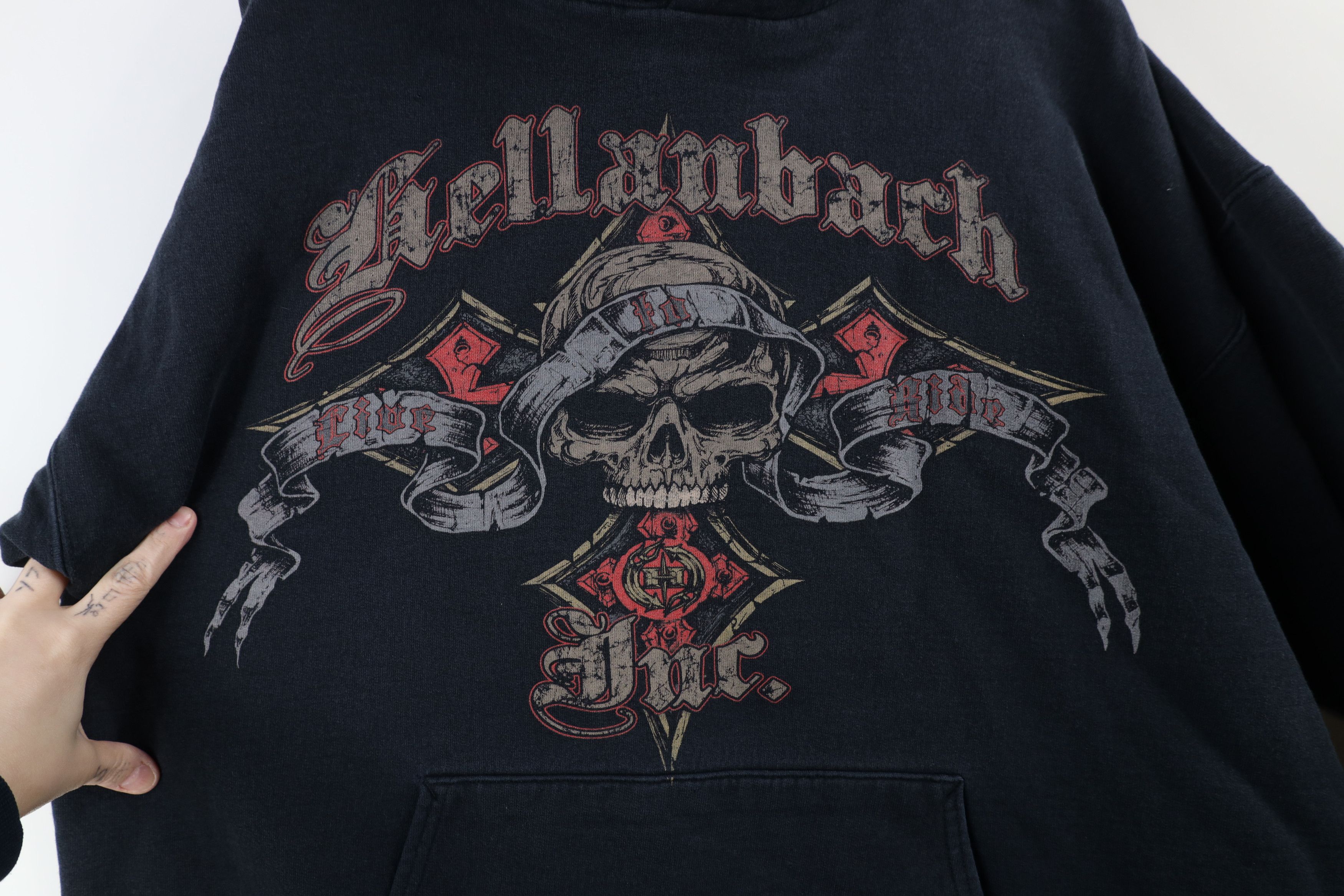 Vintage Vintage 90s Y2K Streetwear Hellanbach Cross Fire Hoodie Size US L / EU 52-54 / 3 - 7 Thumbnail