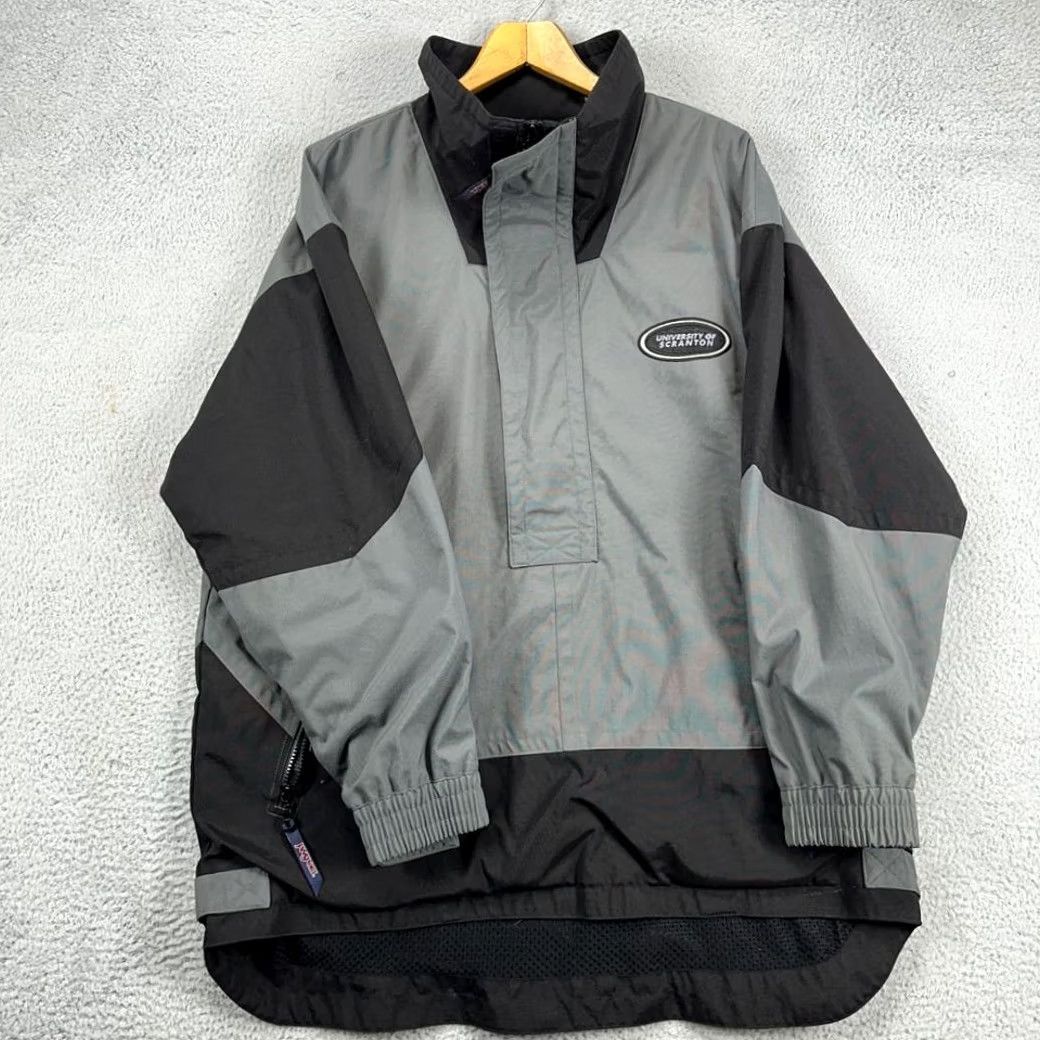 Jansport JanSport University Of Scranton Windbreaker Jacket Mens Medium Grey Black Nylon Size US M / EU 48-50 / 2 - 4 Thumbnail