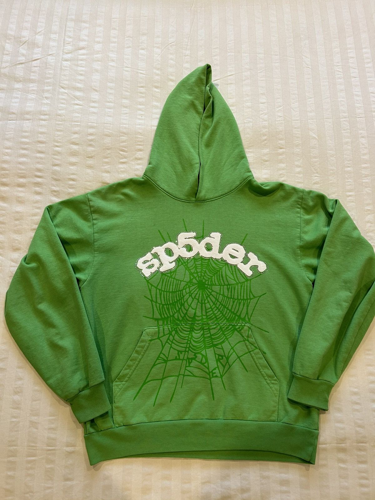 Spider Worldwide Sp5der slime green web hoodie | Grailed