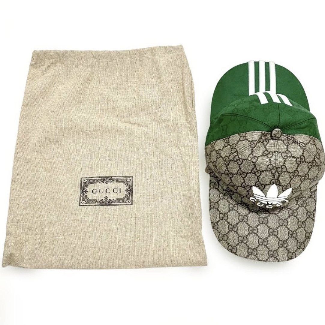 Adidas × Gucci GUCCI ADIDAS CAP GREEN double side size S NEW Size ONE SIZE - 4 Thumbnail