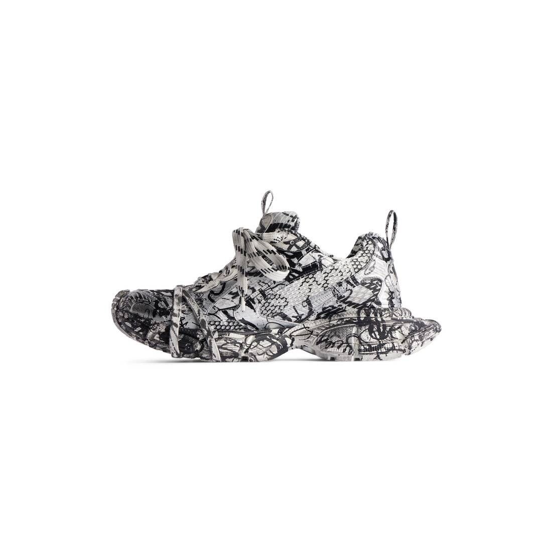 Balenciaga o1la1rc1a0925 3XL Extreme Graffiti Sneakers in Black/White Size US 5 / IT 35 - 4 Thumbnail
