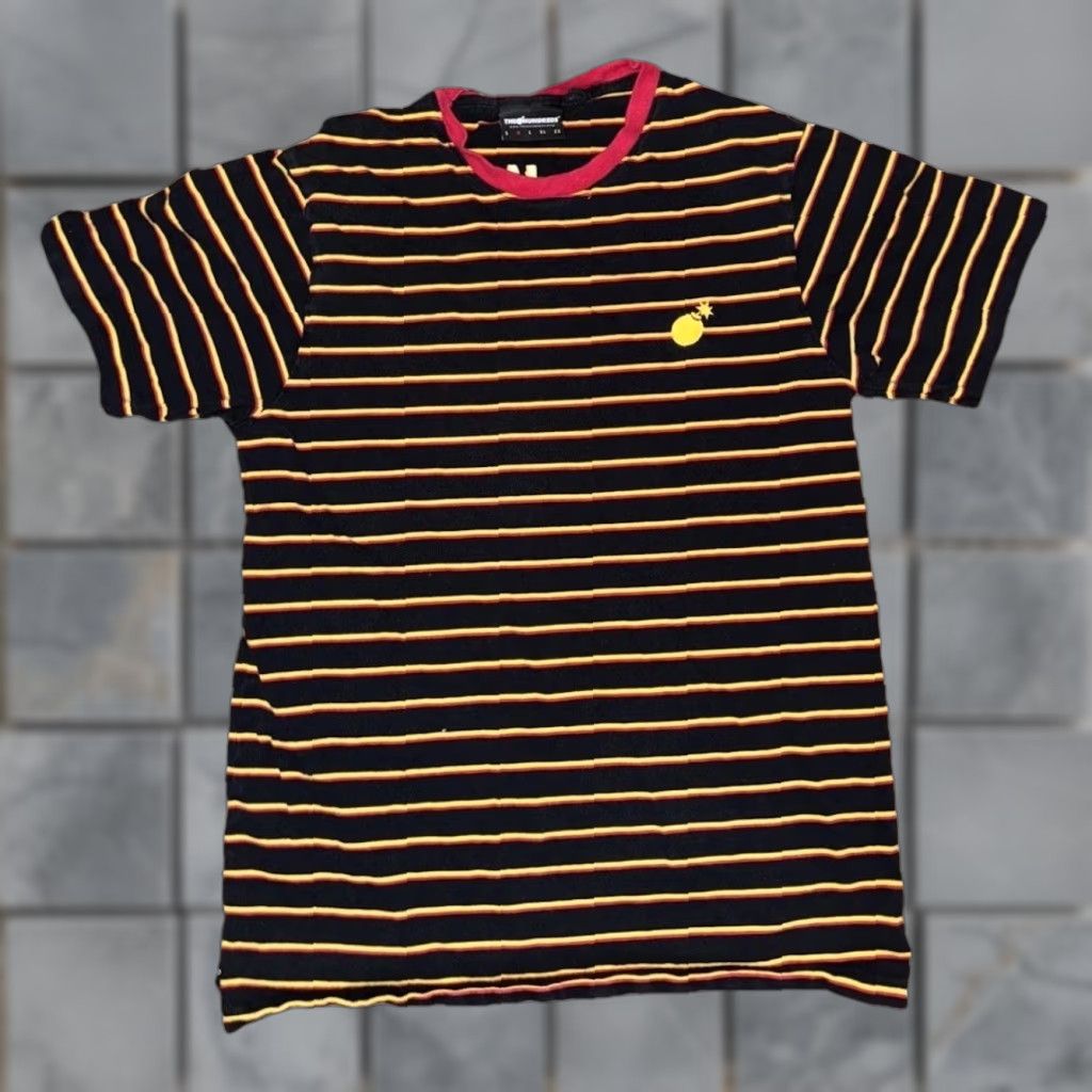 The Hundreds The Hundreds Striped T-Shirt Black Yellow Red Medium 18x26 Logo Tee Men M Streetwear Size US M / EU 48-50 / 2 - 1 Thumbnail