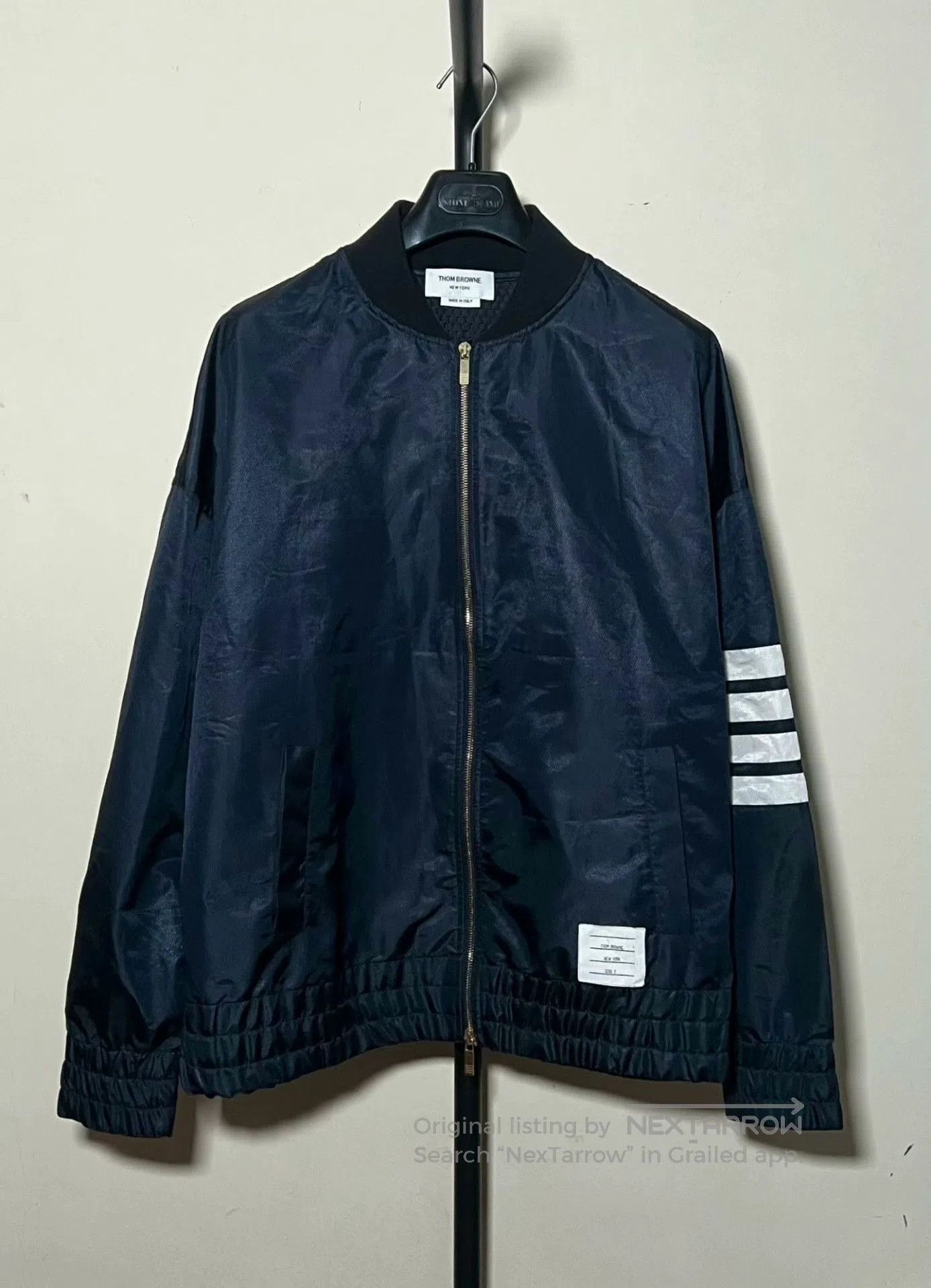 Thom Browne thom browne deep blue zip baseball jacket. Size US M / EU 48-50 / 2 - 2 Thumbnail