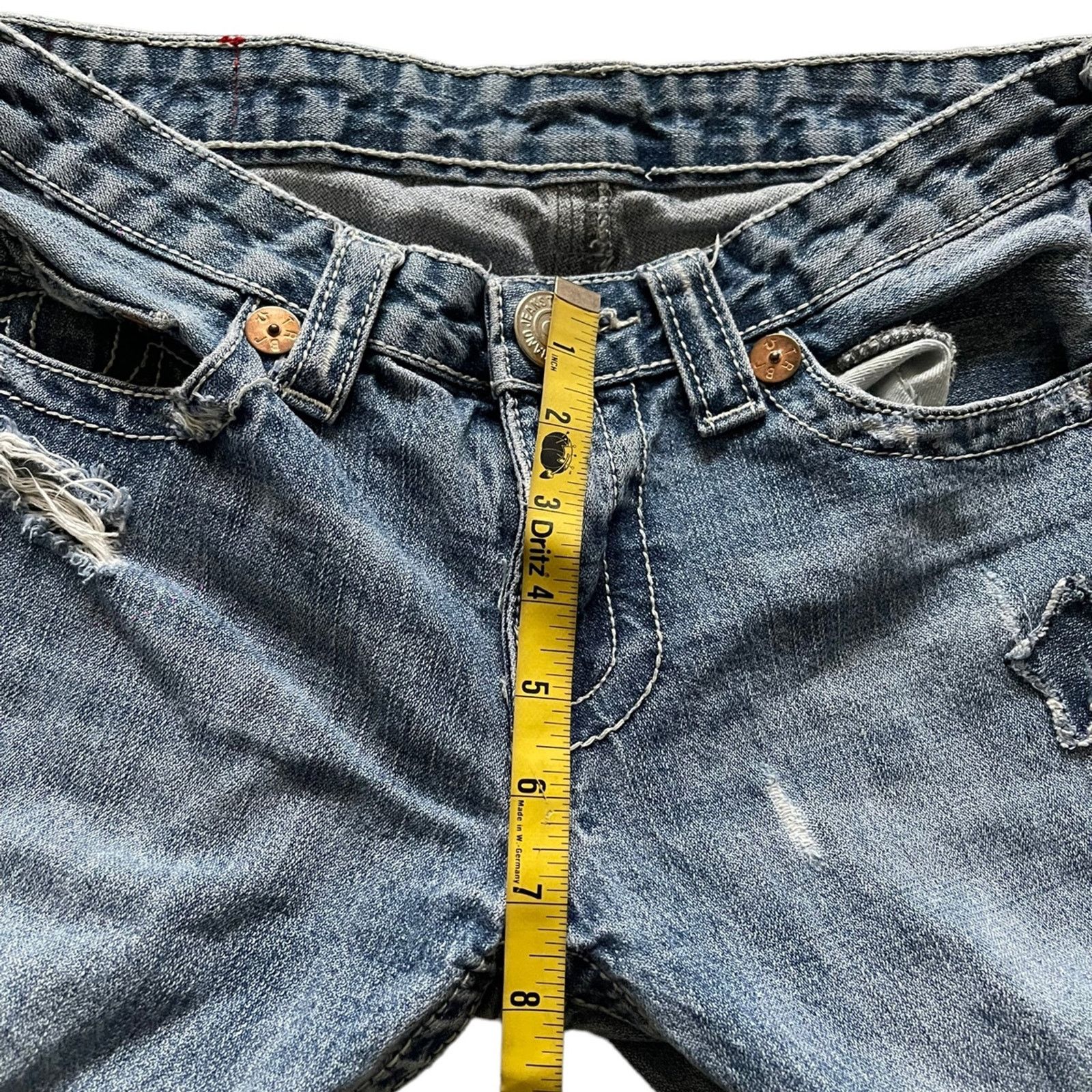 True Religion True Religion Bobby big T Blue Embroider Jeans Sz 28 . Size 28" / US 6 / IT 42 - 8 Thumbnail
