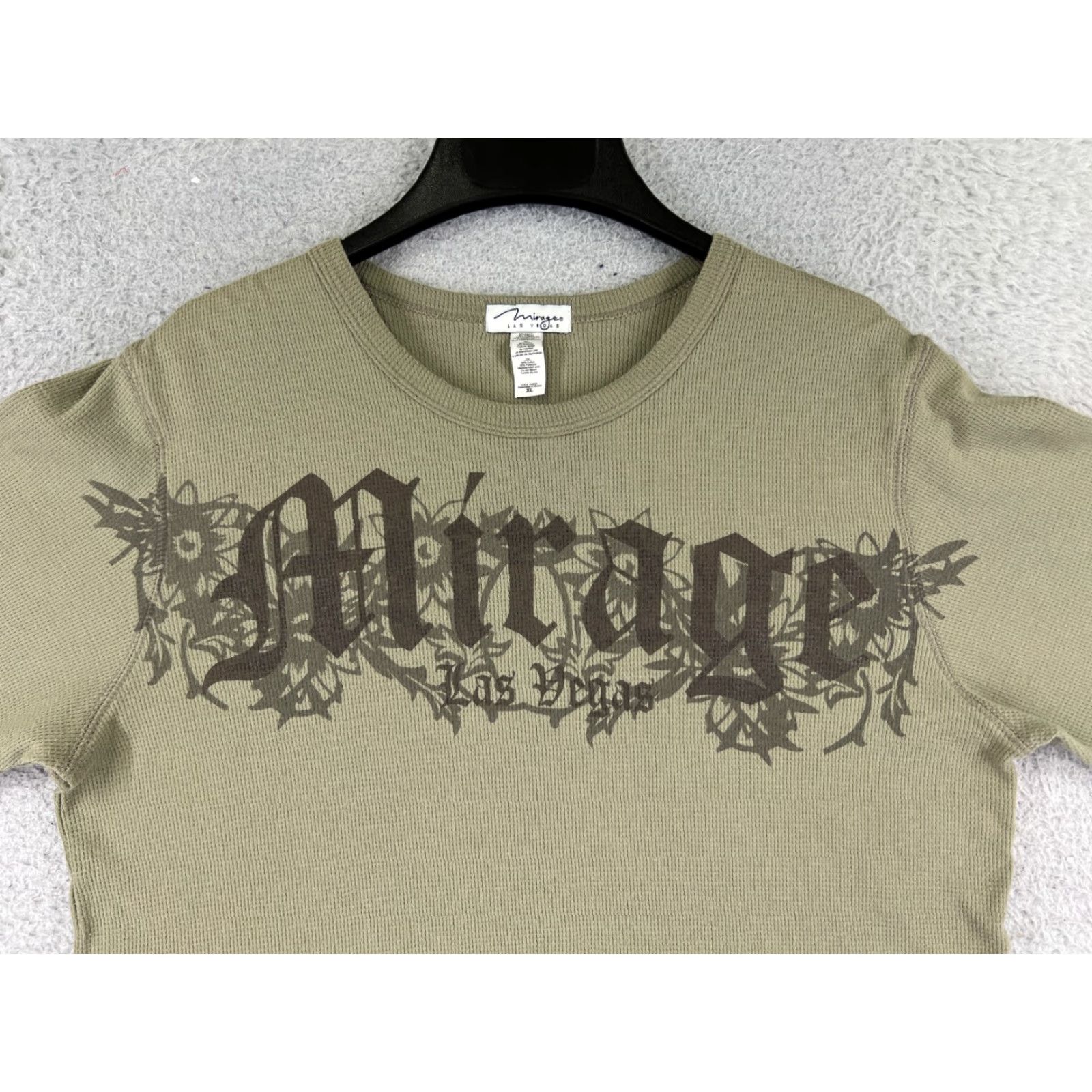 Vintage VINTAGE Mirage Shirt Womens XL Green Floral Cotton Blend Knit T-Shirt Casual All Seasons Breathable Easy Care Logo 90s Designer Womens Size XL / US 12-14 / IT 48-50 - 7 Thumbnail