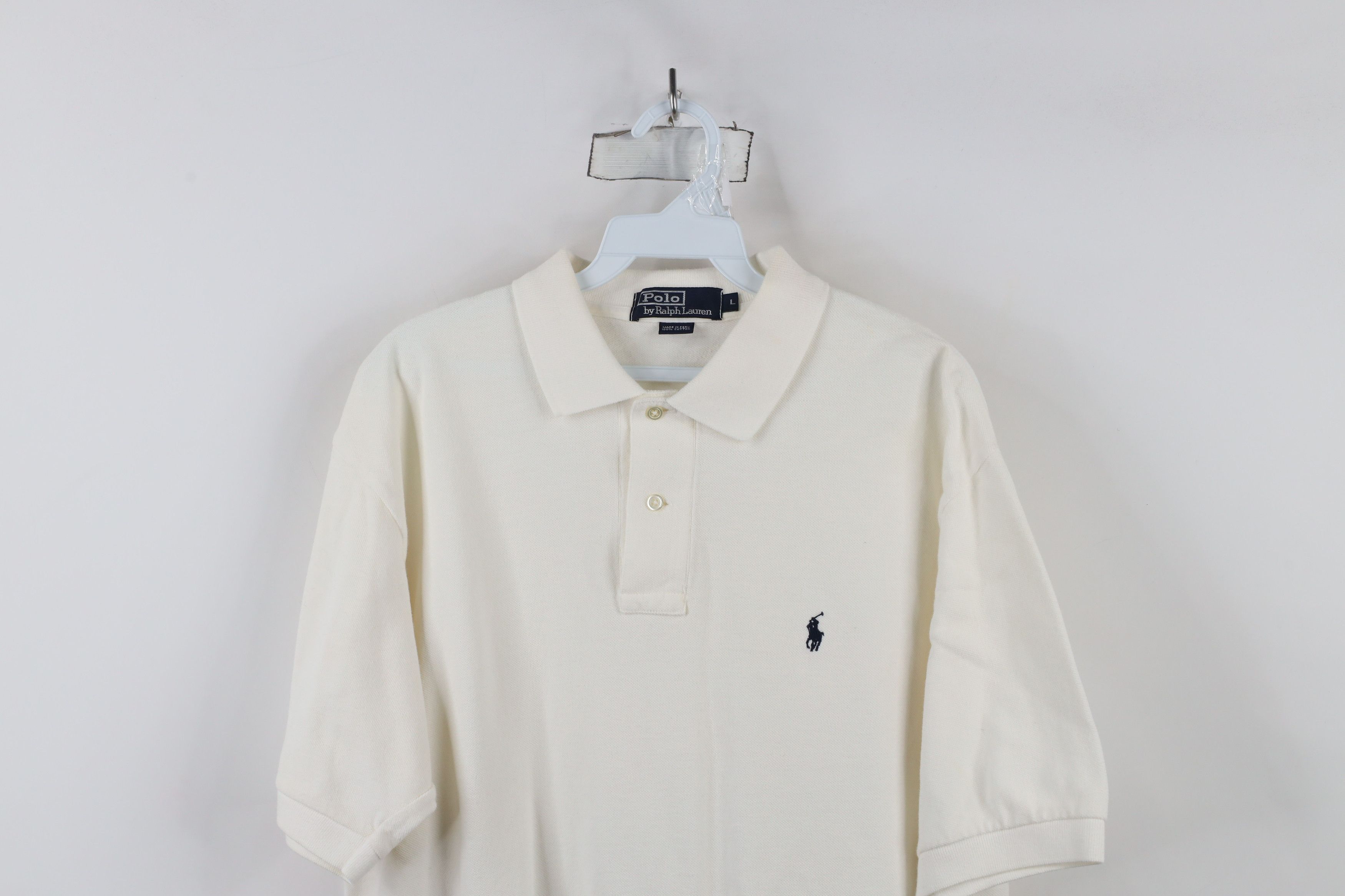 Ralph Lauren × Vintage Vintage 90s Ralph Lauren Short Sleeve Polo Shirt White Size US L / EU 52-54 / 3 - 2 Thumbnail
