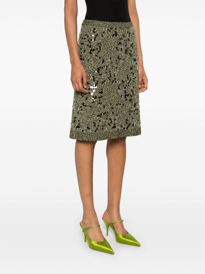 Gucci o1la5ras0526 Tweed Blend Skirt in Green Size 30" / US 8 / IT 44 - 3 Thumbnail
