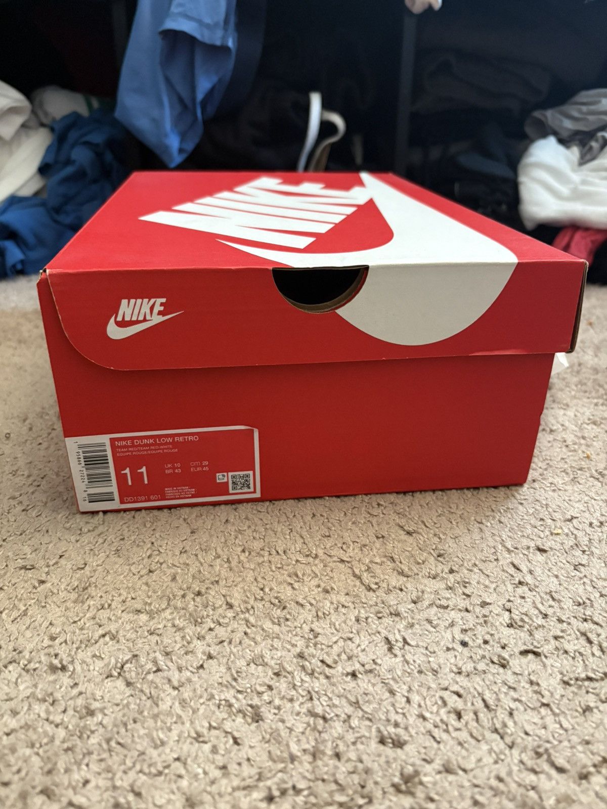 Nike Nike Team Red Dunks Size US 11 / EU 44 - 8 Thumbnail