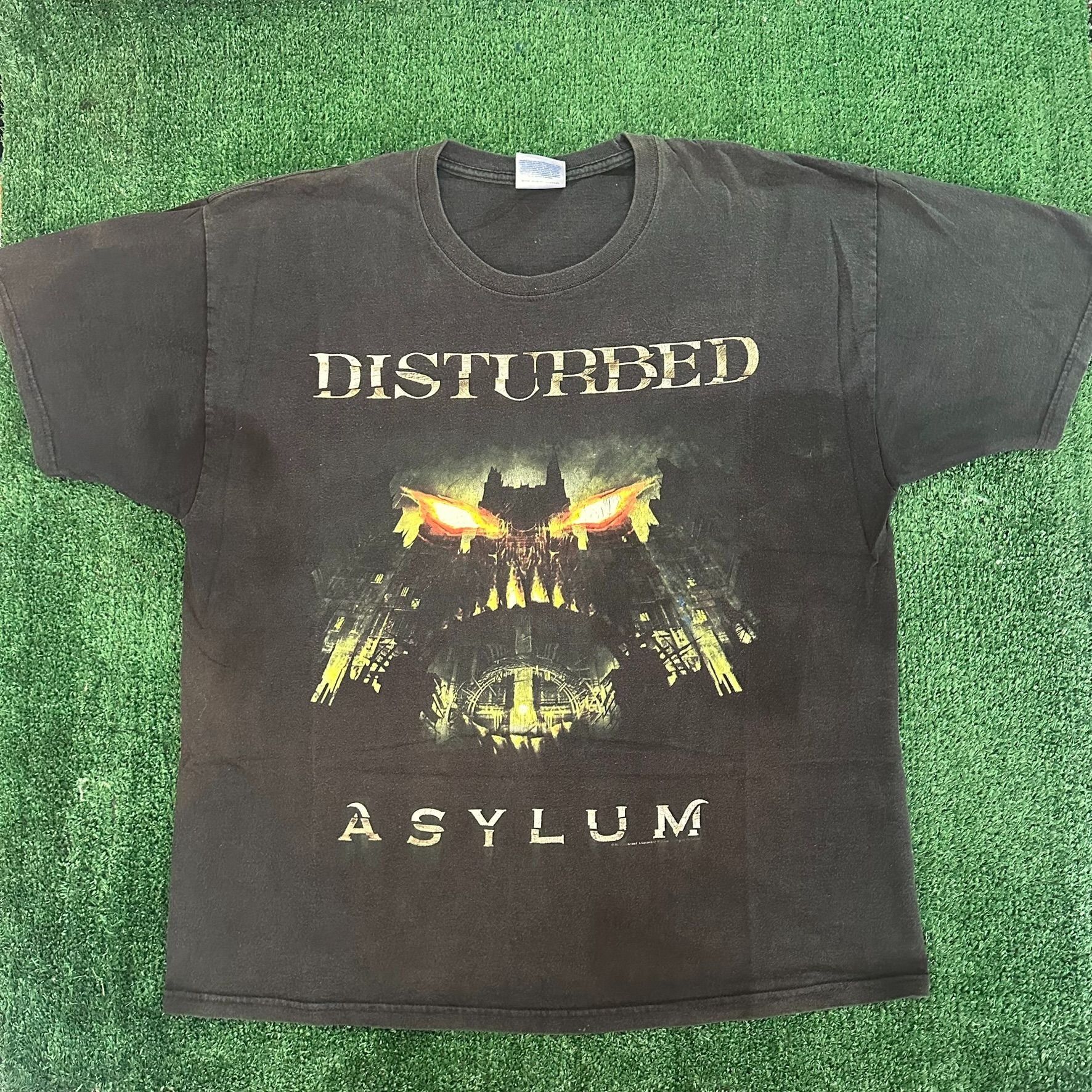 Band Tees Vintage Y2K Disturbed Asylum T-Shirt Heavy Metal Band Tee Size US XL / EU 56 / 4 - 1 Thumbnail