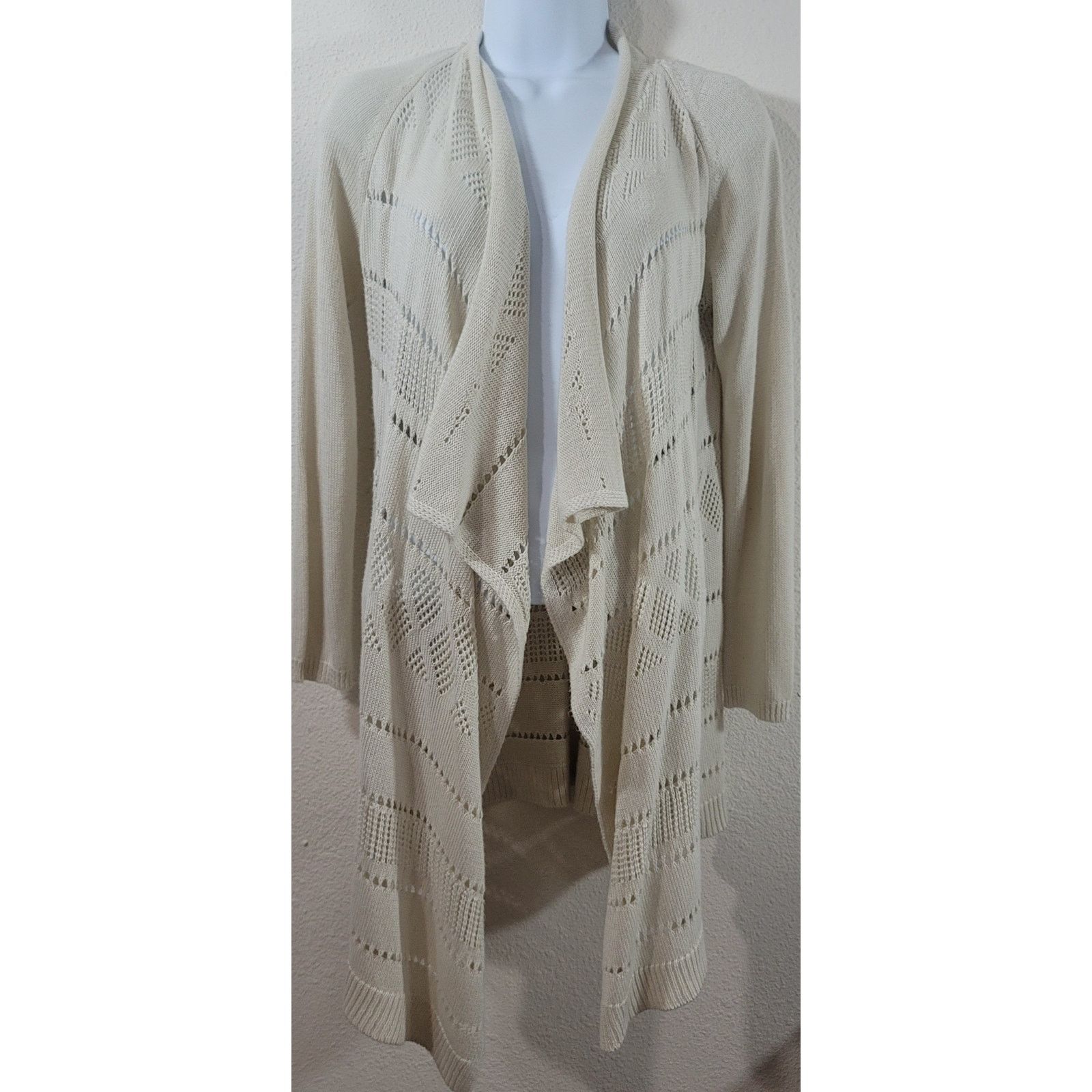 Other Knox Rose Cream Draped Front Cardigan Sweater Small Soft Size S / US 4 / IT 40 - 1 Thumbnail