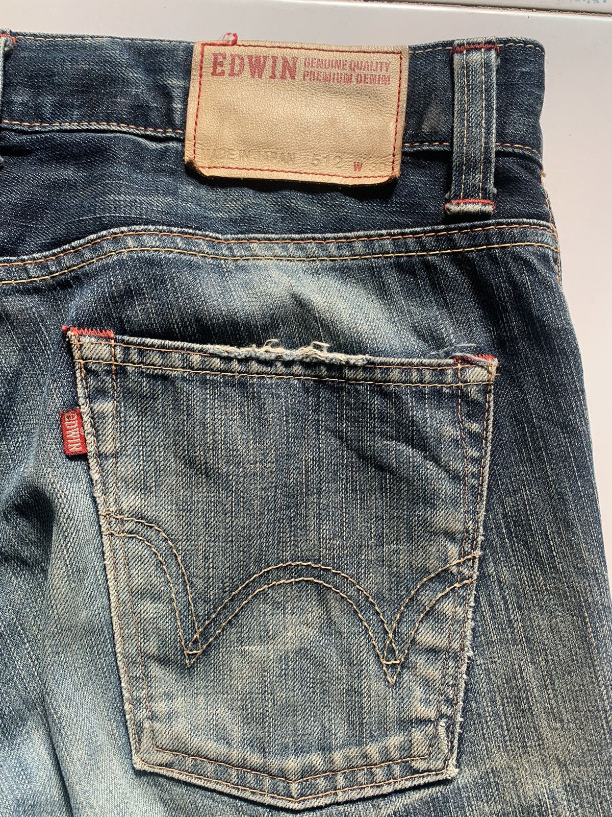 Edwin × Japanese Brand VINTAGE EDWIN 512 FLARE SELVEDGE DENIM JAPAN DISTRESSED Size US 32 / EU 48 - 6 Thumbnail