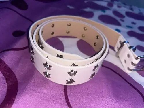 High Sport × Hypebeast × Leather Belts White Color Star Eye Rivet PU Leather Belt Size ONE SIZE - 2 Thumbnail