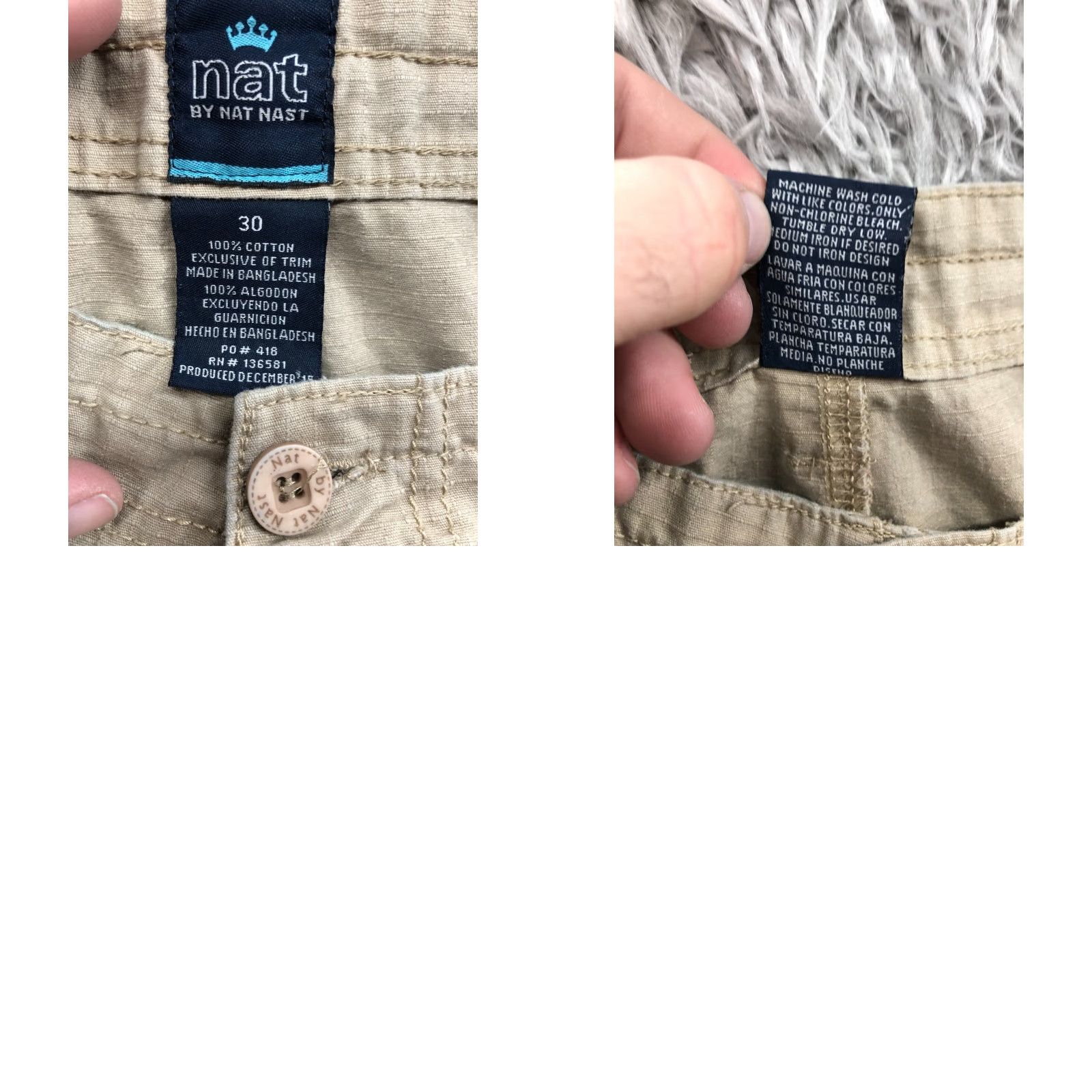 Nat Nast Nat Nast Cargo Shorts Mens 30 Beige Mid Rise 5-Pocket Denim-Style Cotton Blend Size US 30 / EU 46 - 8 Thumbnail
