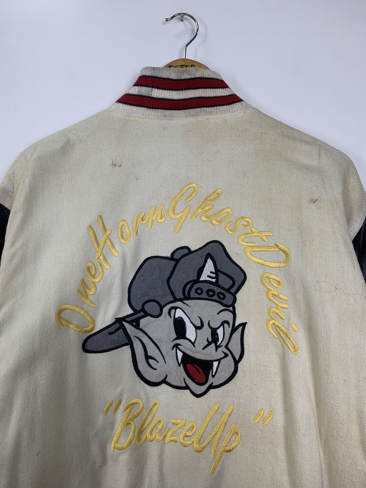 Japanese Brand × Vintage Vintage One Horn Ghost Devil Varsity Jacket Size US M / EU 48-50 / 2 - 14 Thumbnail