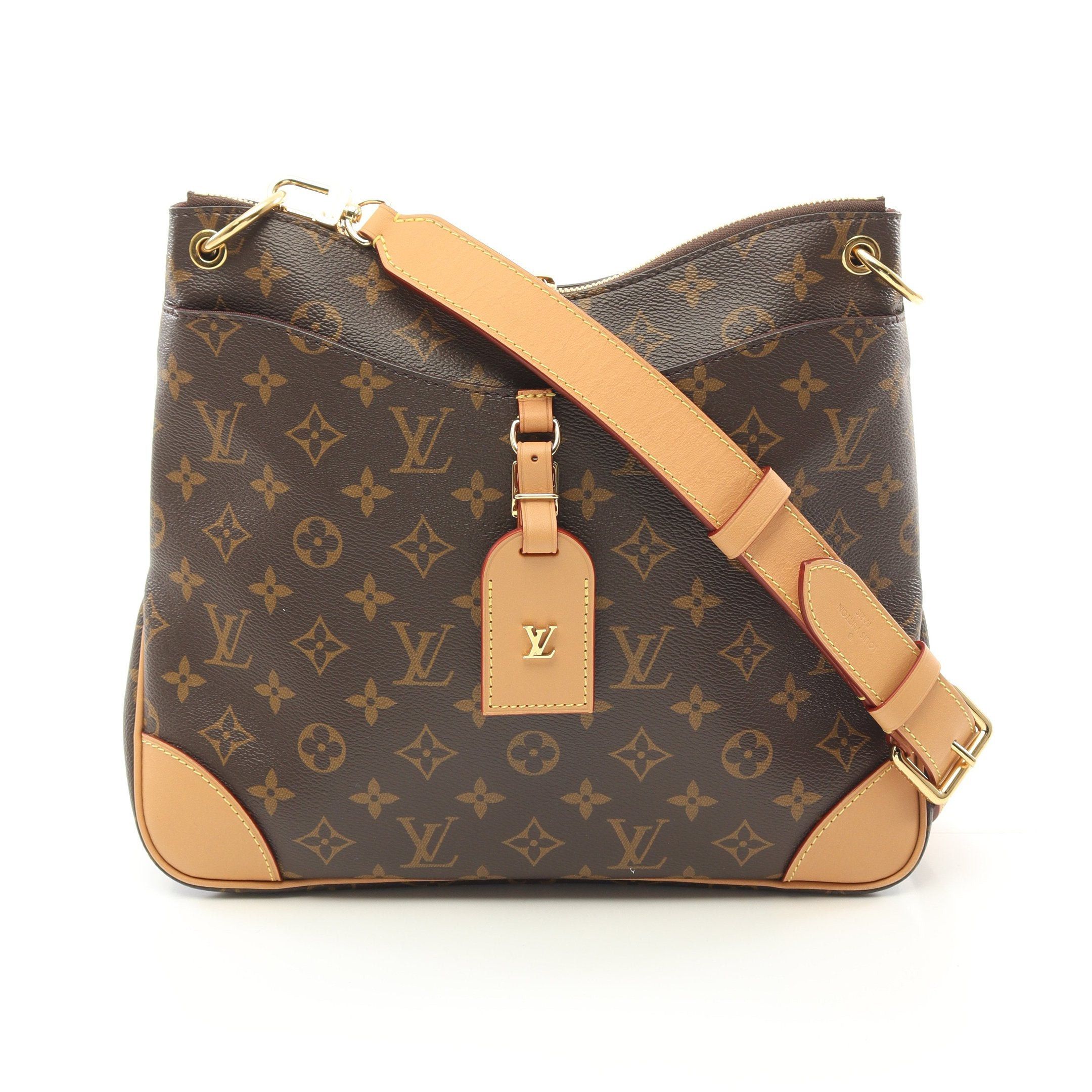 Louis Vuitton Odeon Nm Mm Monogram Shoulder Bag Leather Brown