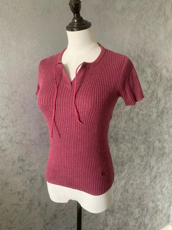Burberry Short Sleeve Cotton Blend T-Shirt