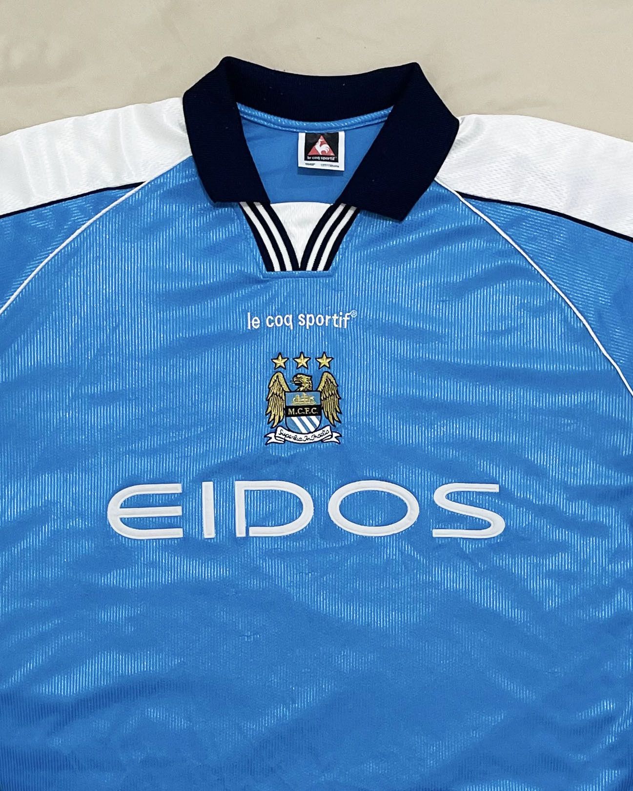 Le Coq Sportif Manchester City Home Kit 1999 2000 2001 Size US XXL / EU 58 / 5 - 3 Thumbnail