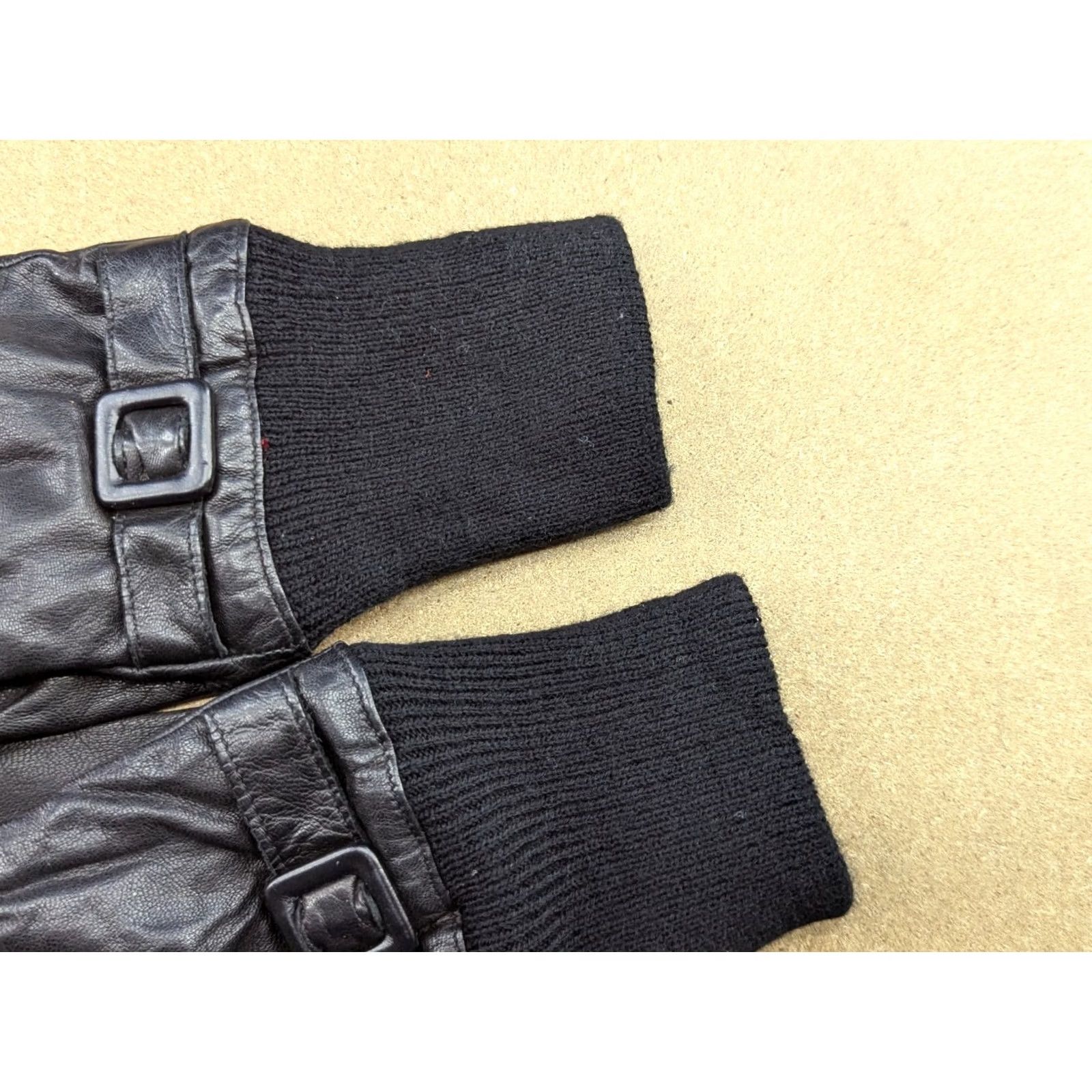 H&M H&M Leather Womens Gloves Size 7.5 Black Lined Glove Size ONE SIZE - 4 Thumbnail