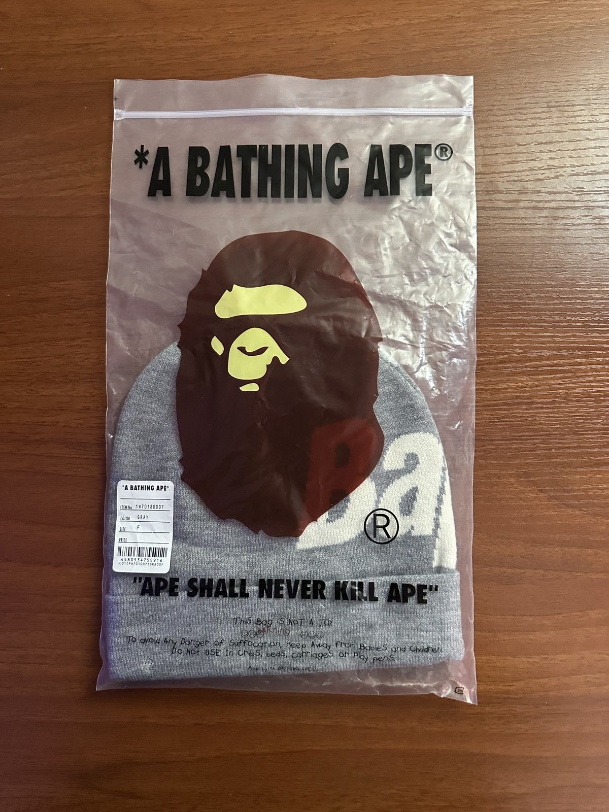Bape Bape Beanie Grey Brand new Size ONE SIZE - 4 Thumbnail
