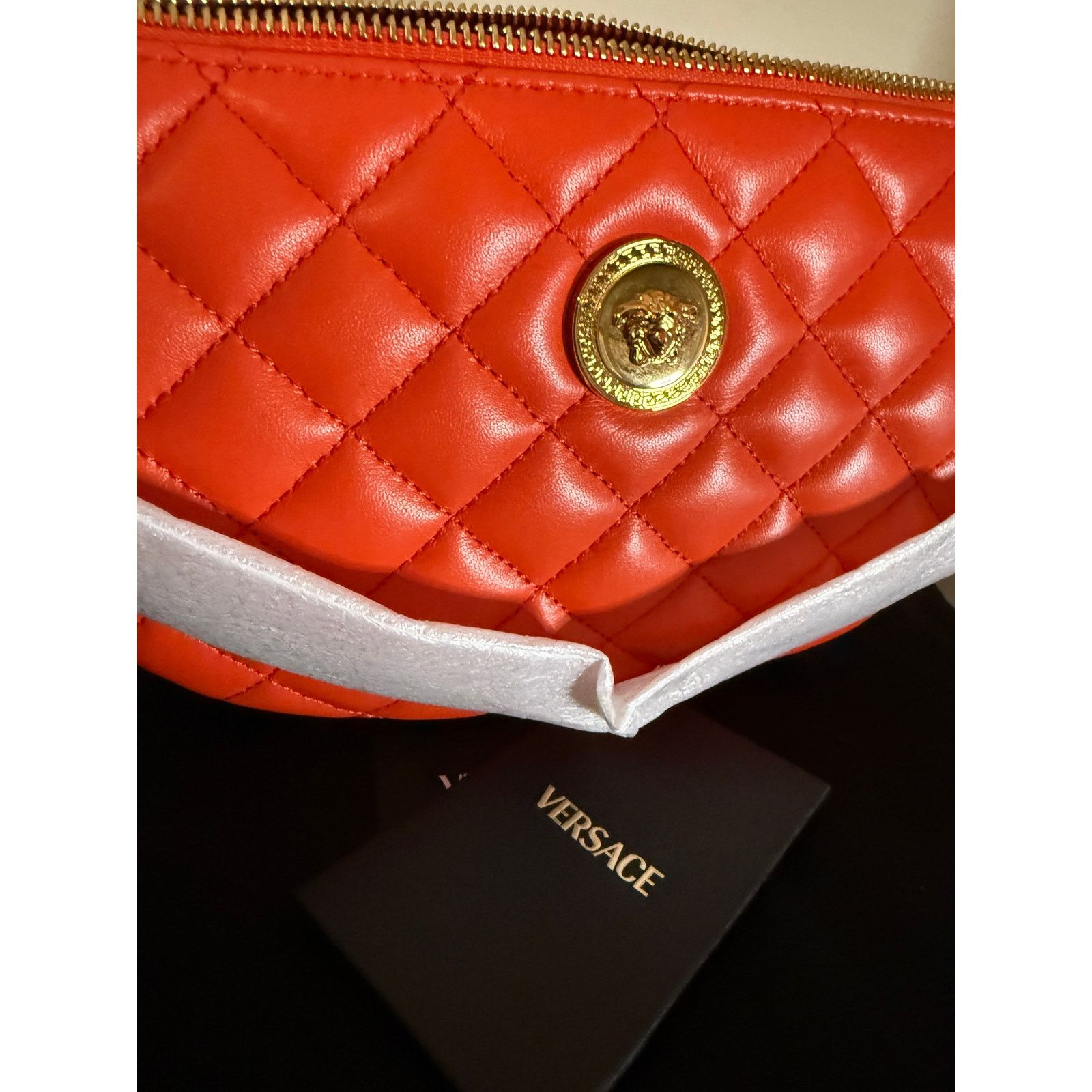 Versace versace lamb skin quilted gold medusa coral crossbody bag Size ONE SIZE - 8 Thumbnail