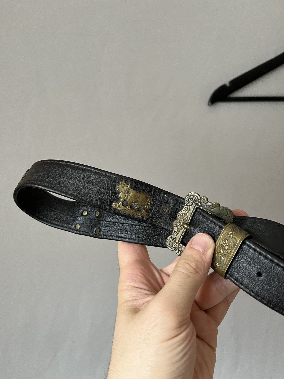 Vintage Vintage Avant Garde Tyrol Cows Ethno Leather Belt Size ONE SIZE - 9 Thumbnail