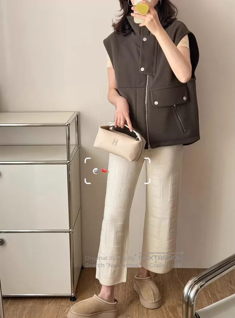 Hermes Hermes White H full print wool straight-leg pants Size 42" / US 20 - 8 Thumbnail