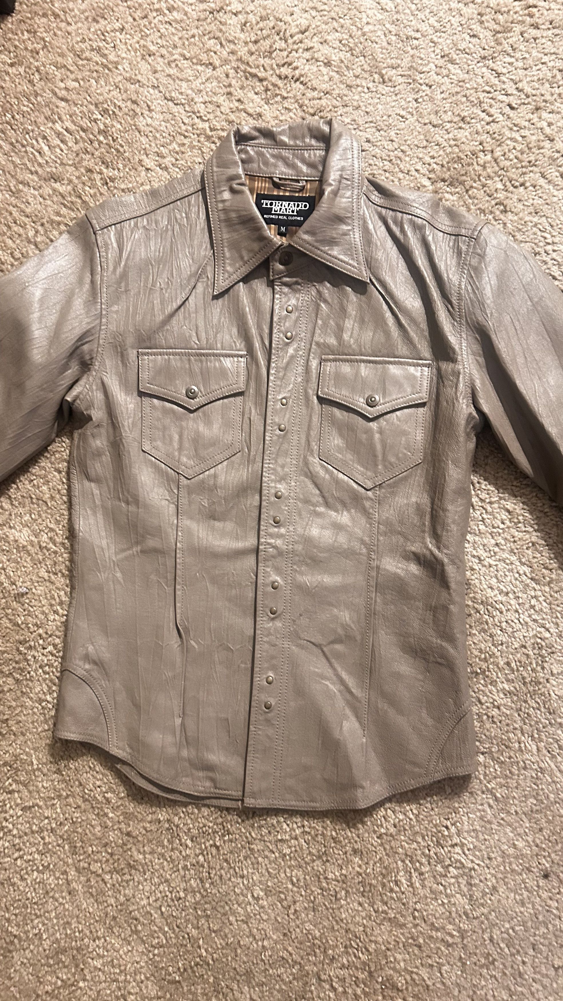 Tornado Mart Tornado Mart Hook Closure Leather Shirt Jacket Size US M / EU 48-50 / 2 - 2 Thumbnail