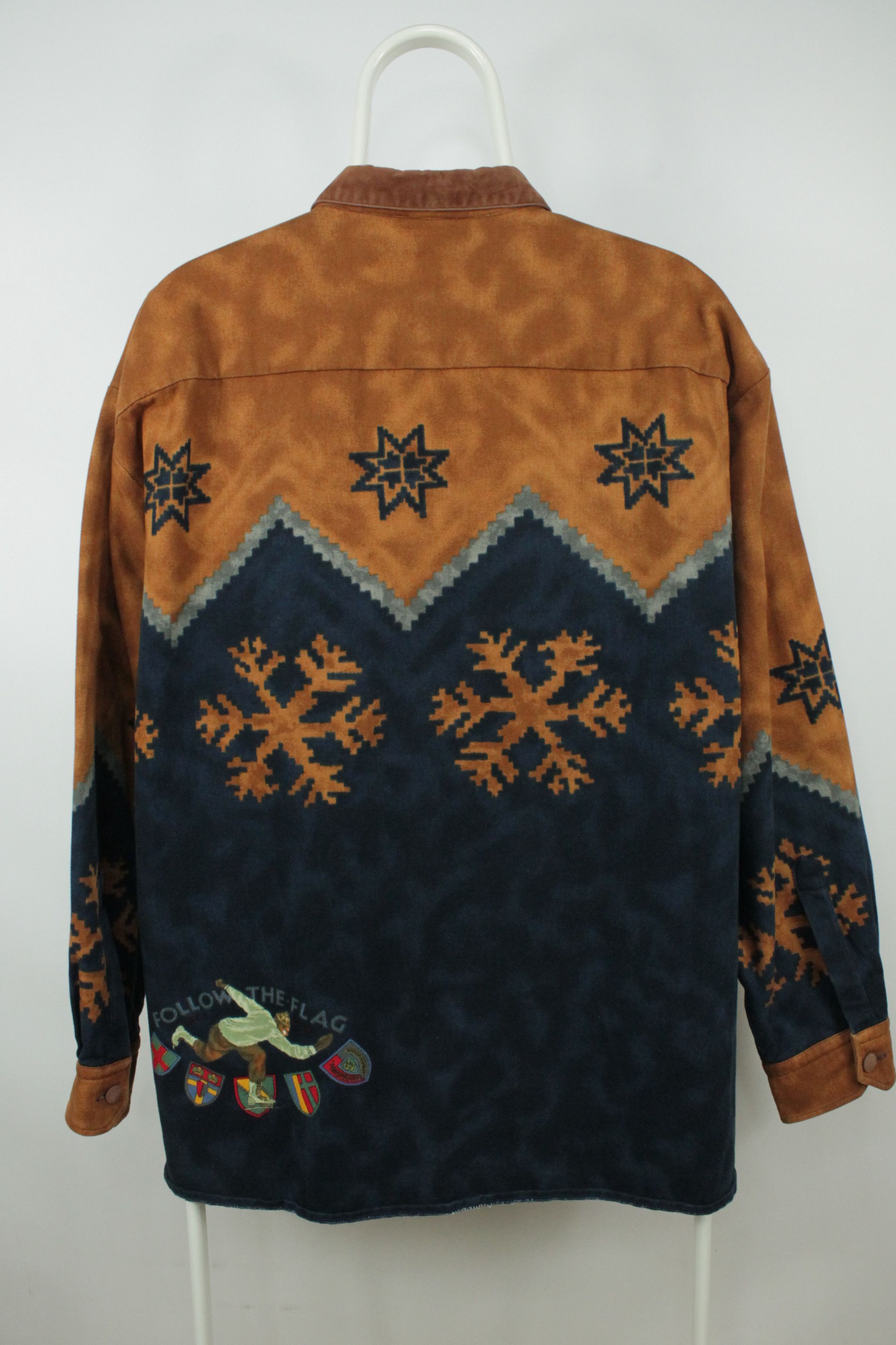 Hugo Boss RARE Vintage Hugo Boss Flannel Snowflake Pattern Shirt Size US XL / EU 56 / 4 - 7 Thumbnail