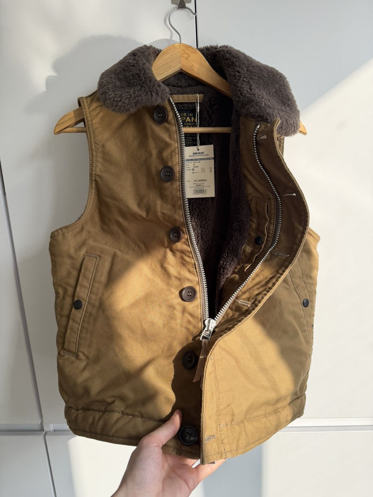 Iron Heart Iron Heart Whipcord N-1 Type Deck Vest Khaki S made in Japan Size 44S - 8 Thumbnail