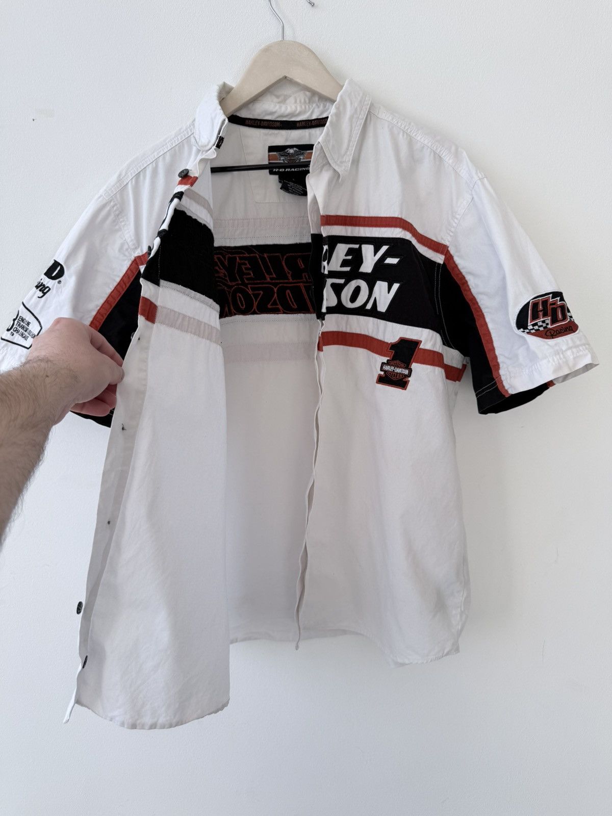 Harley Davidson Vintage Harley Davidson Racing Shirt Embroidered Spellout Size US L / EU 52-54 / 3 - 8 Thumbnail