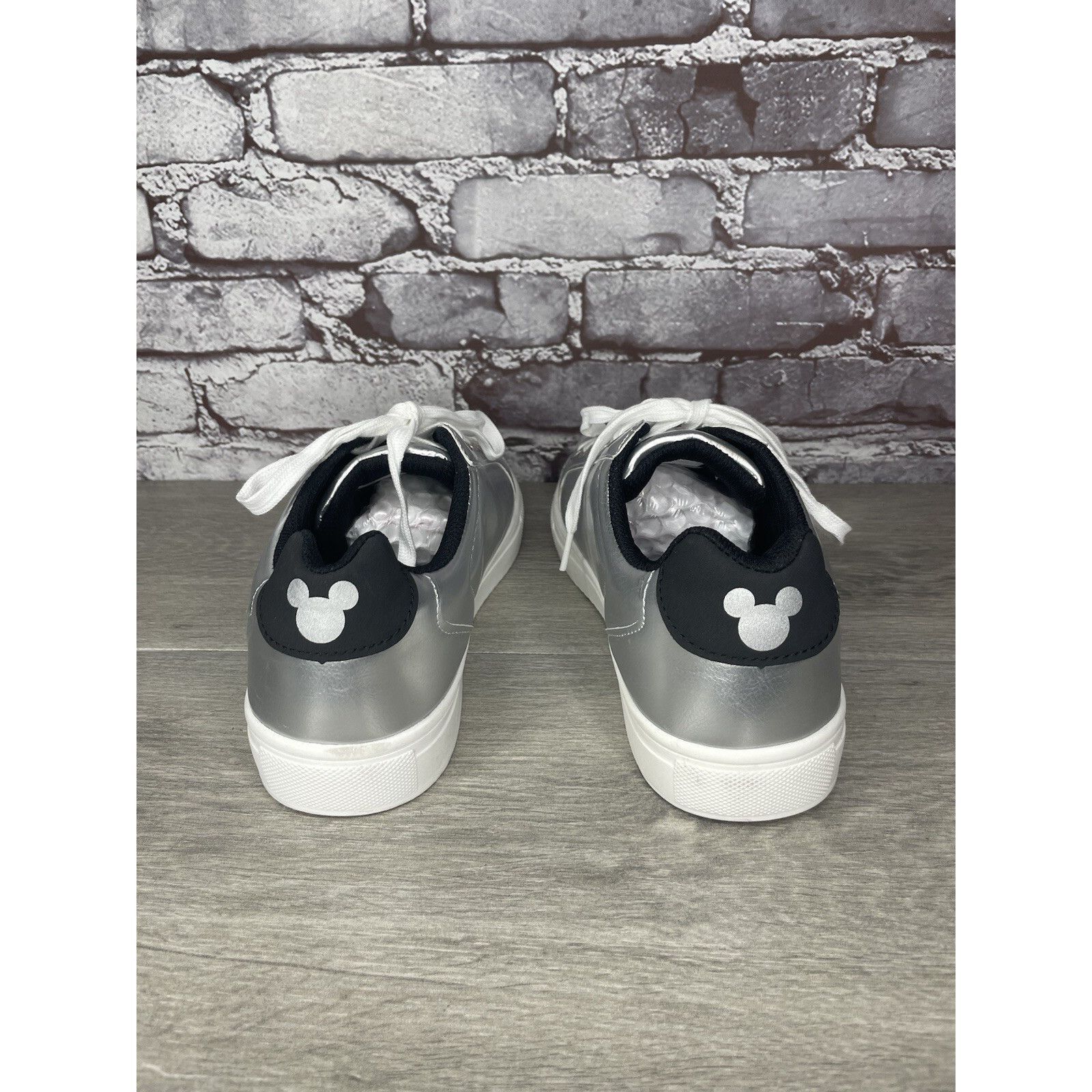 Disney Disney Mickey Mouse Silver Metallic Textile Lace Up Low Snea Size US 10 / IT 40 - 4 Thumbnail