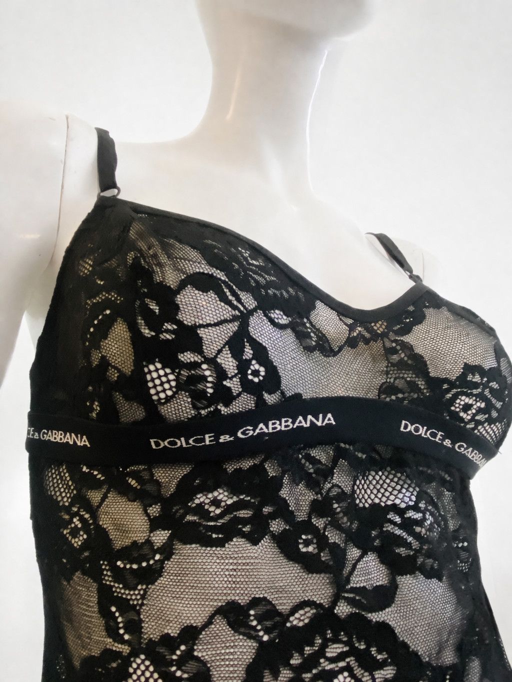Dolce & Gabbana Dolce & Gabbana Lace Floral Transparent Black Top Size M / US 6-8 / IT 42-44 - 3 Thumbnail