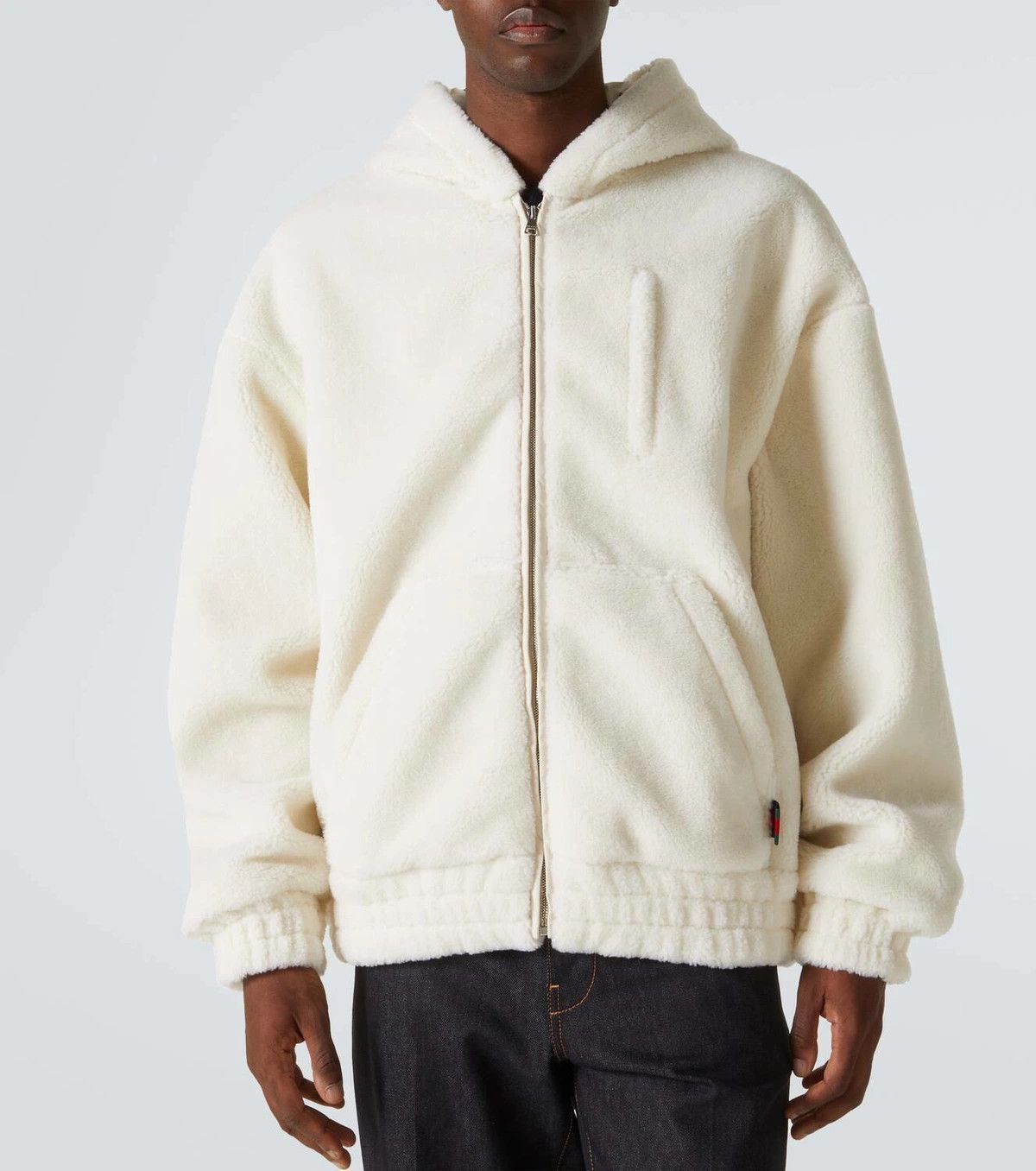 Gucci o1s1wg111025 Wool Fleece Zip Jacket With Web in White Size US S / EU 44-46 / 1 - 3 Thumbnail