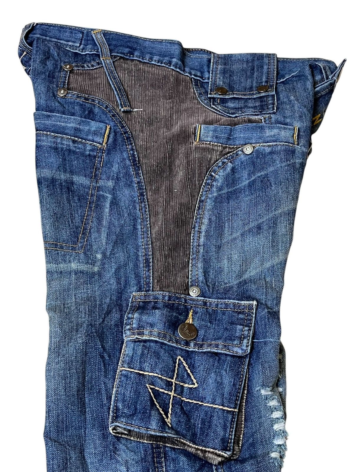 Japanese Brand JAPANESE ARCHIVE Y2K JEANS DE ART BONDAGE CARGO FLARED JEANS Size US 34 / EU 50 - 6 Thumbnail