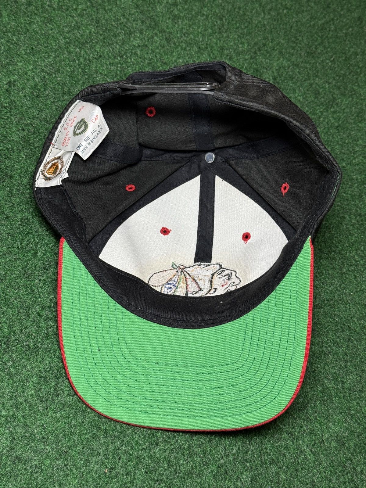 NHL × Starter × Vintage Vintage 90s Chicago Blawkhawks Black Red Retro Snapback Hat Size ONE SIZE - 5 Thumbnail