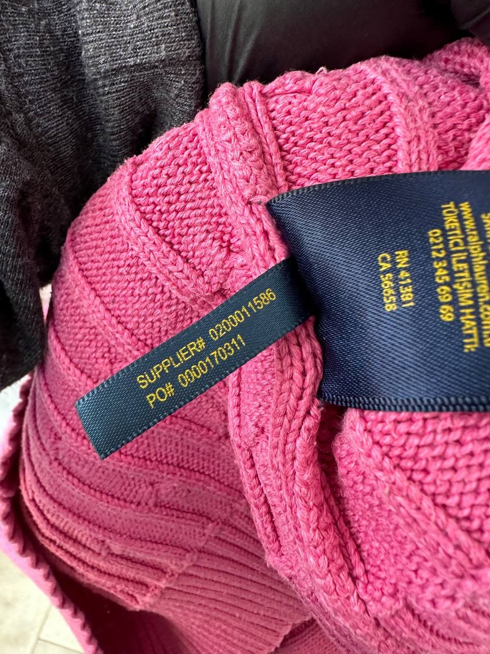 Polo Ralph Lauren Cable Knit V-Neck Sweater Pink Pullover