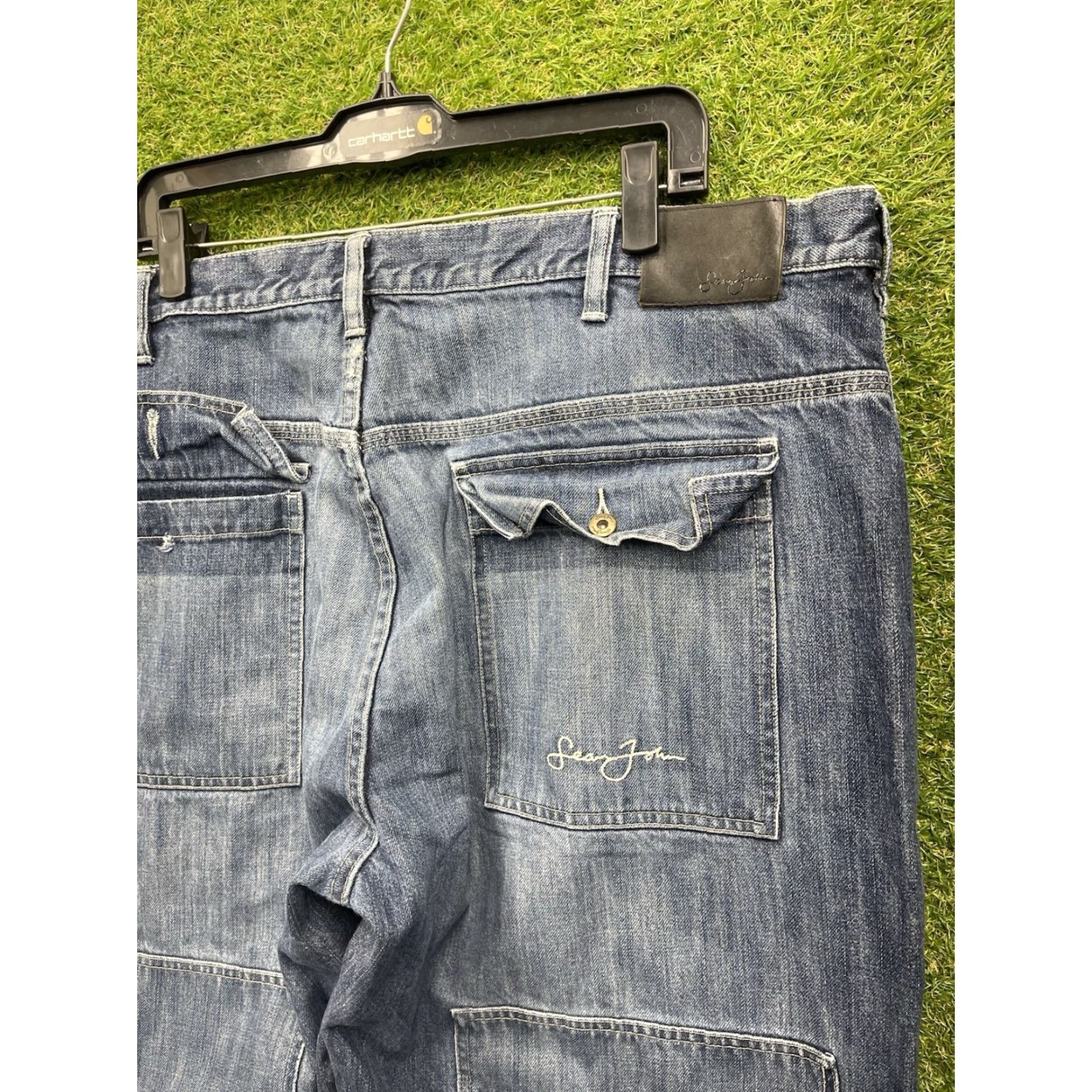 Sean John VINTAGE Sean John Jeans 42x34 Mens Wide-Leg Grunge 90s 5-Pocket Denim Blue Cotton Baggy Inseam 34 in Jeans Mens Size US 42 / EU 58 - 2 Thumbnail