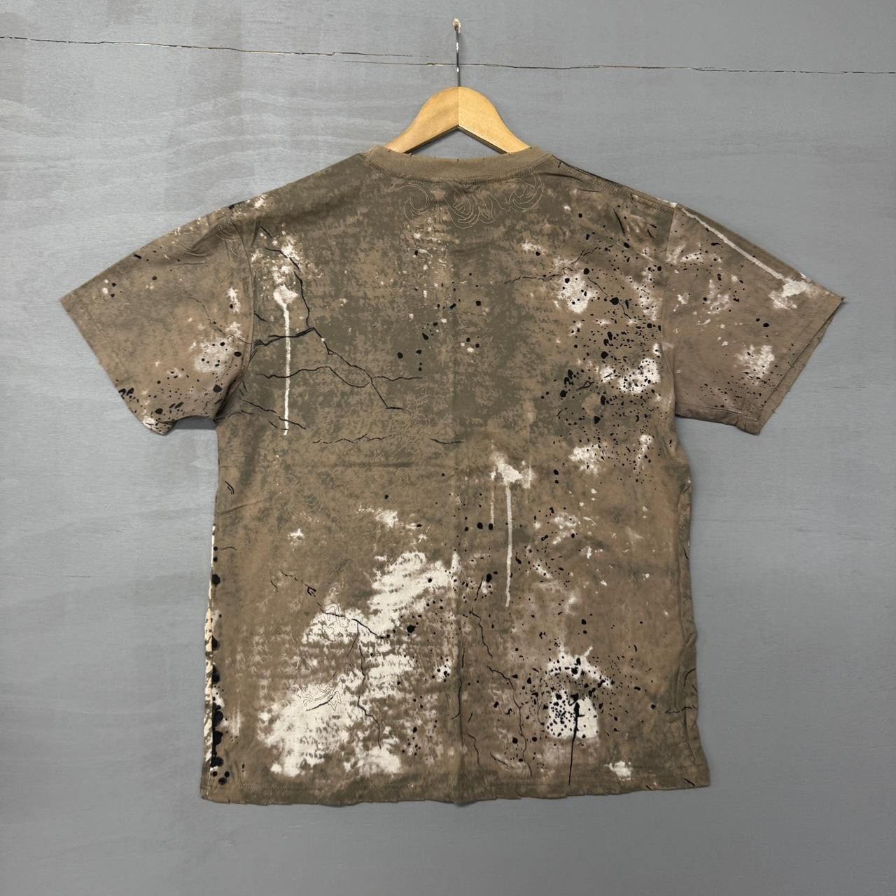 Affliction Y2K Rare Affliction Crazy Brown Splatter Shirt XL Size US XL / EU 56 / 4 - 2 Thumbnail