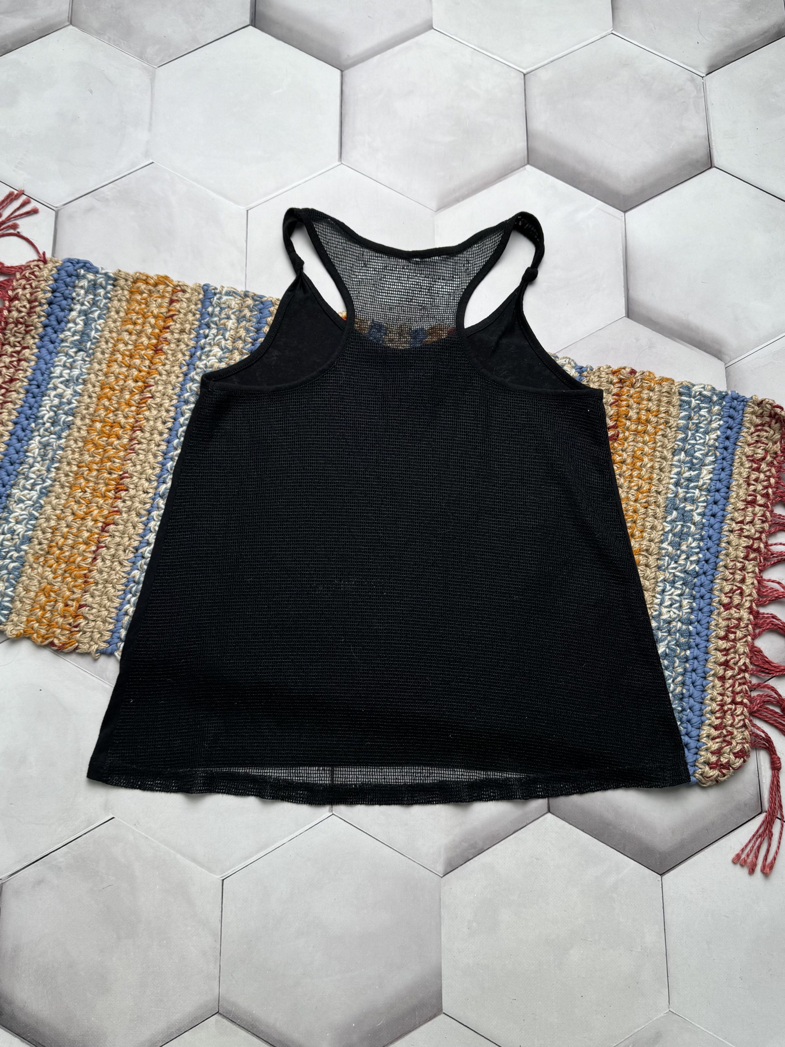 Vintage Vintage Enjoy Heart Graphic Tank Top Y2K Racerback (E4) Size M / US 6-8 / IT 42-44 - 3 Thumbnail