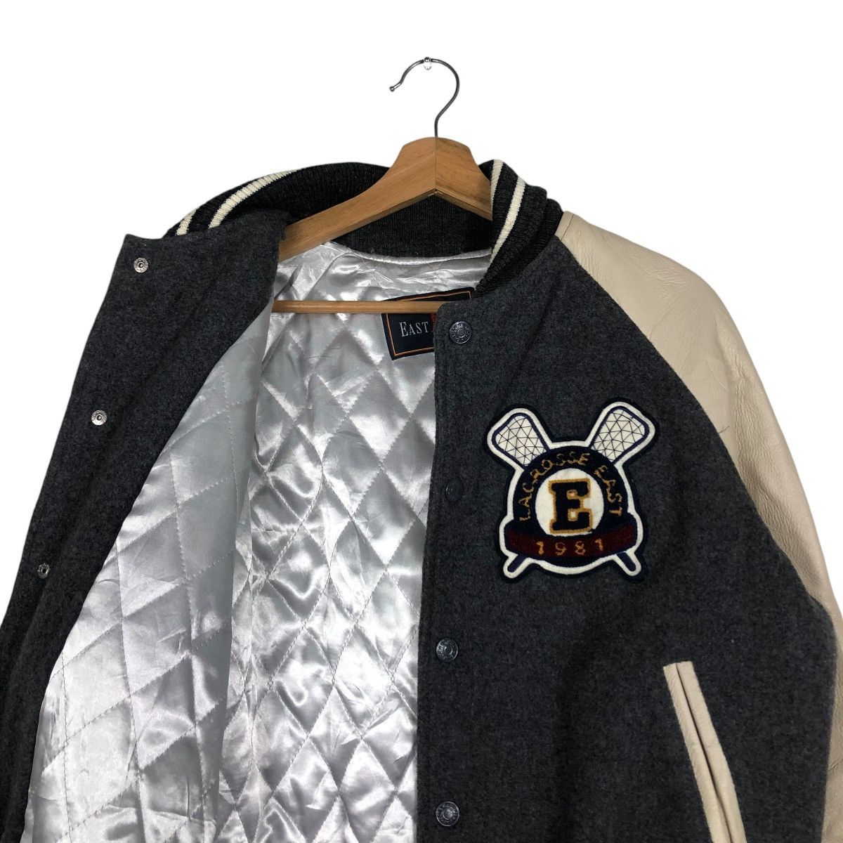 Japanese Brand 🔥VINTAGE VARSITY JUMPER LEATHER JACKET EAST BOY BIG LOGO Size US M / EU 48-50 / 2 - 15 Thumbnail