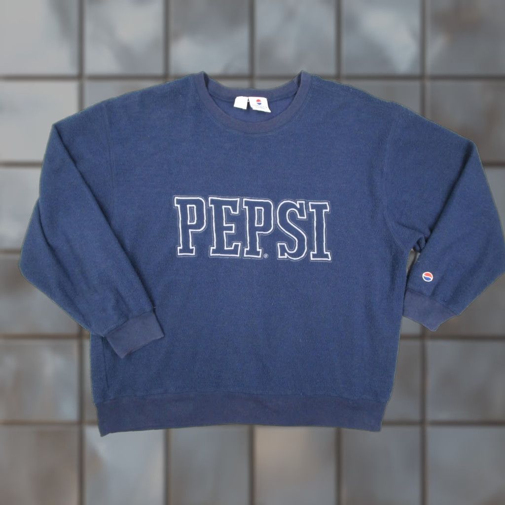 Vintage VINTAGE Pepsi Sweatshirt Mens XL Blue Fleece Crewneck Nothing Else Pepsi 90s Size US XL / EU 56 / 4 - 1 Thumbnail