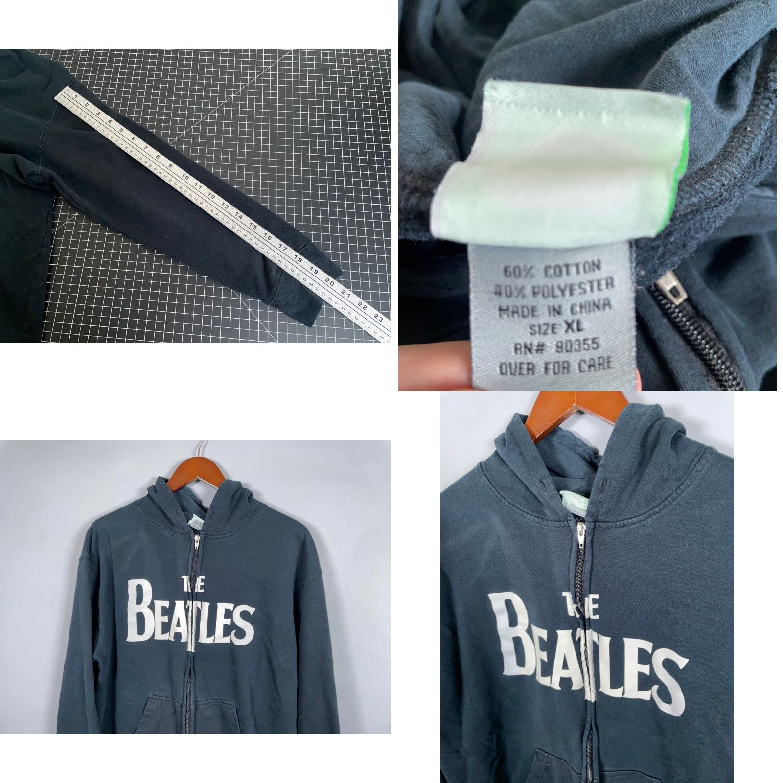 Vintage VTG The Beatles Sweatshirt Hoodie Adult XL Black Zip Up Crew Neck Graphic Print Heavyweight Pockets Official Product 2005 Mens XL Size US XL / EU 56 / 4 - 8 Thumbnail