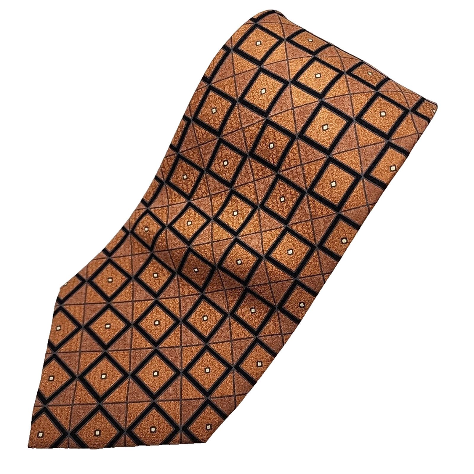 Other Carlos Devenezia Gold Geometric Silk Necktie - Like New Size ONE SIZE - 1 Thumbnail