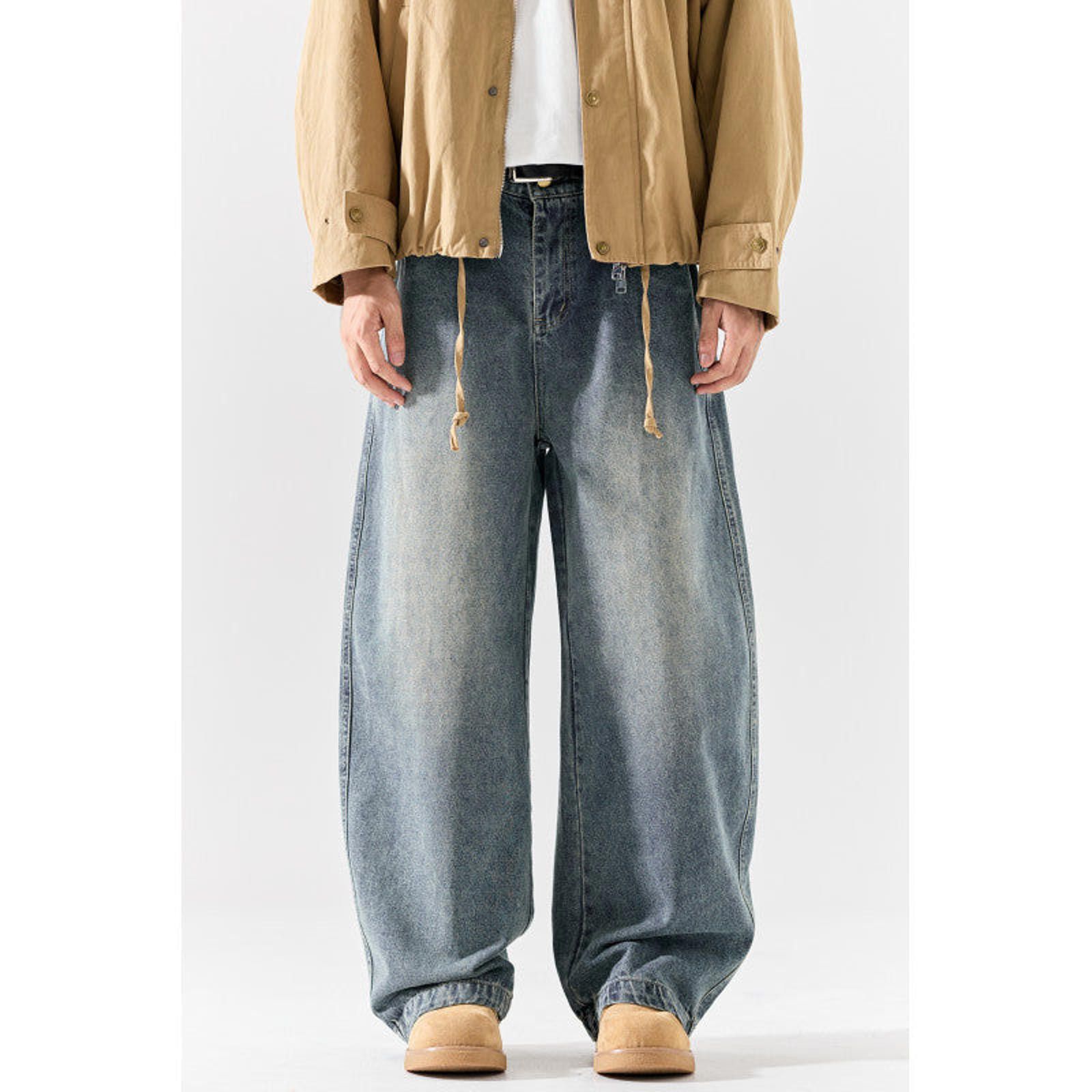 Vintage Wide Leg Baggy Denim Jeans for Men, Casual Loose Fit Pants Size US 30 / EU 46 - 4 Thumbnail