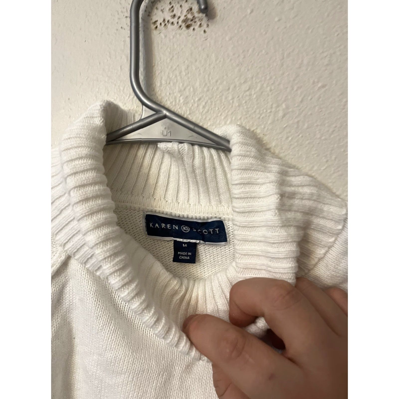 Vintage Karen Scott Sweater Shirt Woman Turtleneck M White Vintage 90s Christmas? Size M / US 6-8 / IT 42-44 - 4 Thumbnail