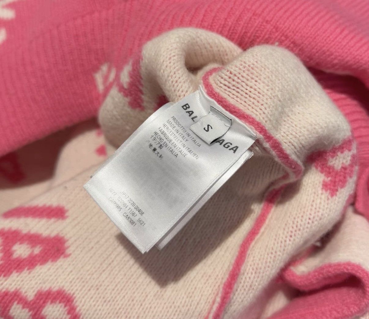 Balenciaga Balenciaga Pink Wool Knit "Barrage" Logo Cardigan Size S / US 4 / IT 40 - 5 Thumbnail
