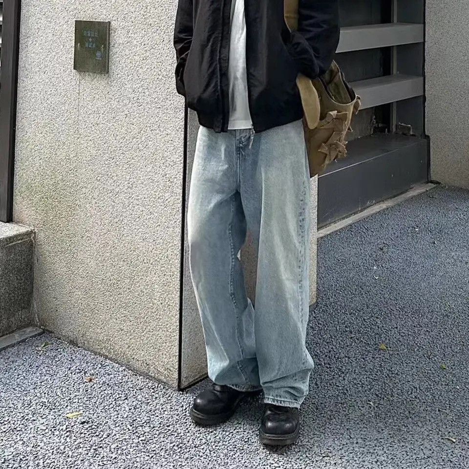 Japanese Brand × Vintage Washed Blue Baggy Jeans Pants Oversized y2k Size US 34 / EU 50 - 2 Thumbnail
